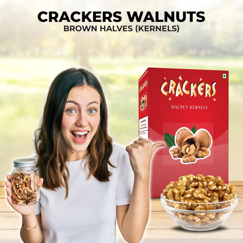 Go Crackers Kashmiri Brown Halves Dried Walnuts Kernels Without Shell