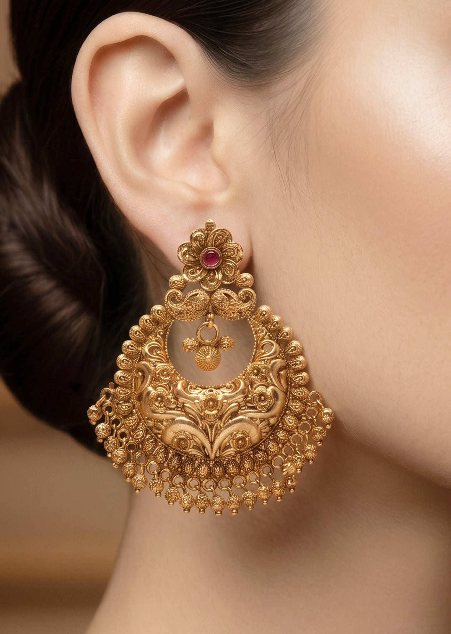 Gold Chandbali Earrings