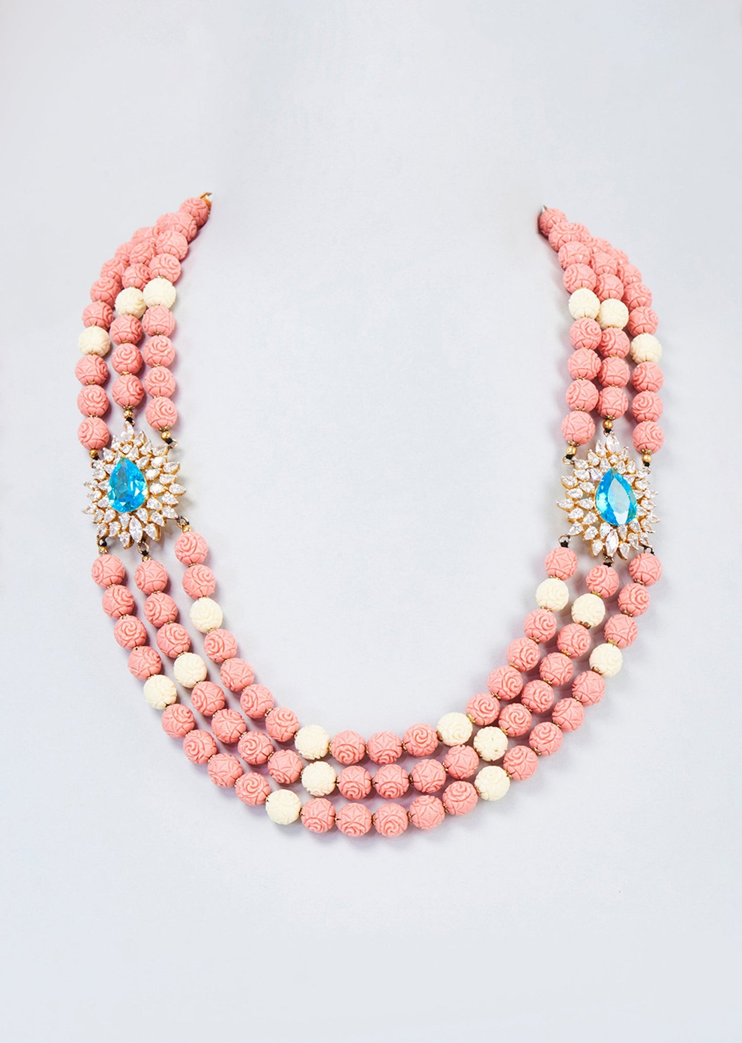 Gold Finish Coral Beaded Handcrafted Mala