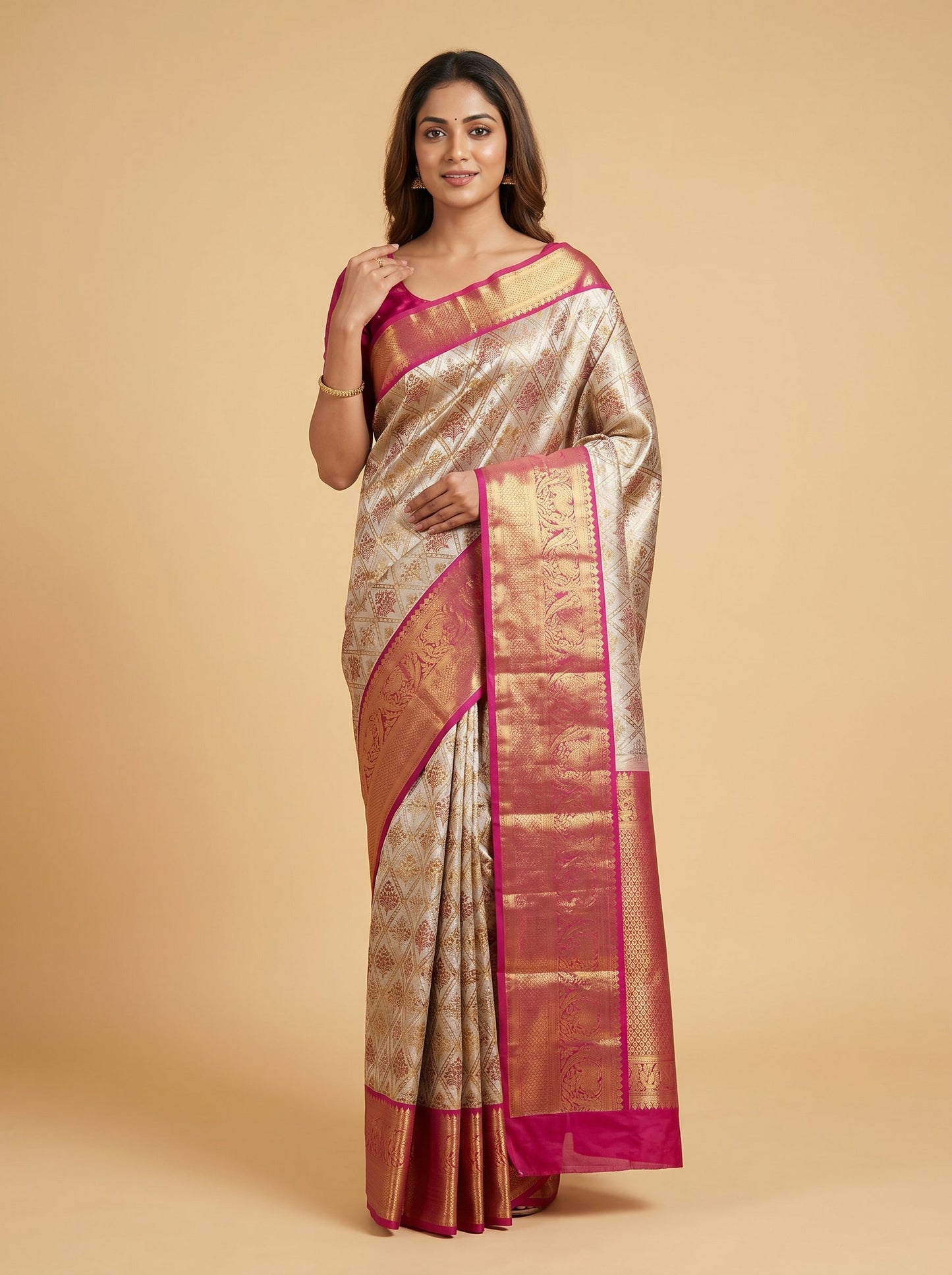 Gold Rani Dual Tone Handloom Saree