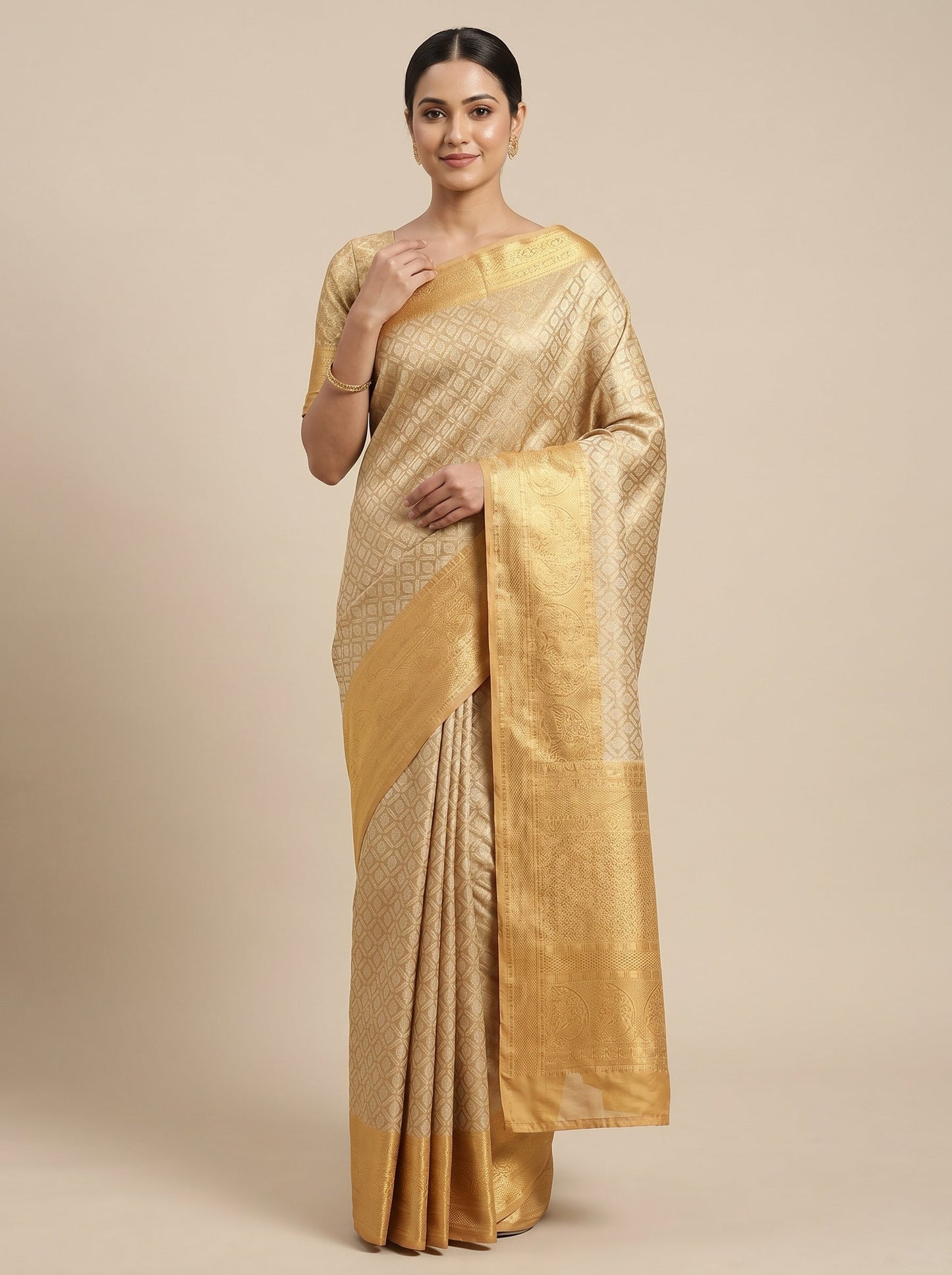 Gold Premium Weave Handloom Saree
