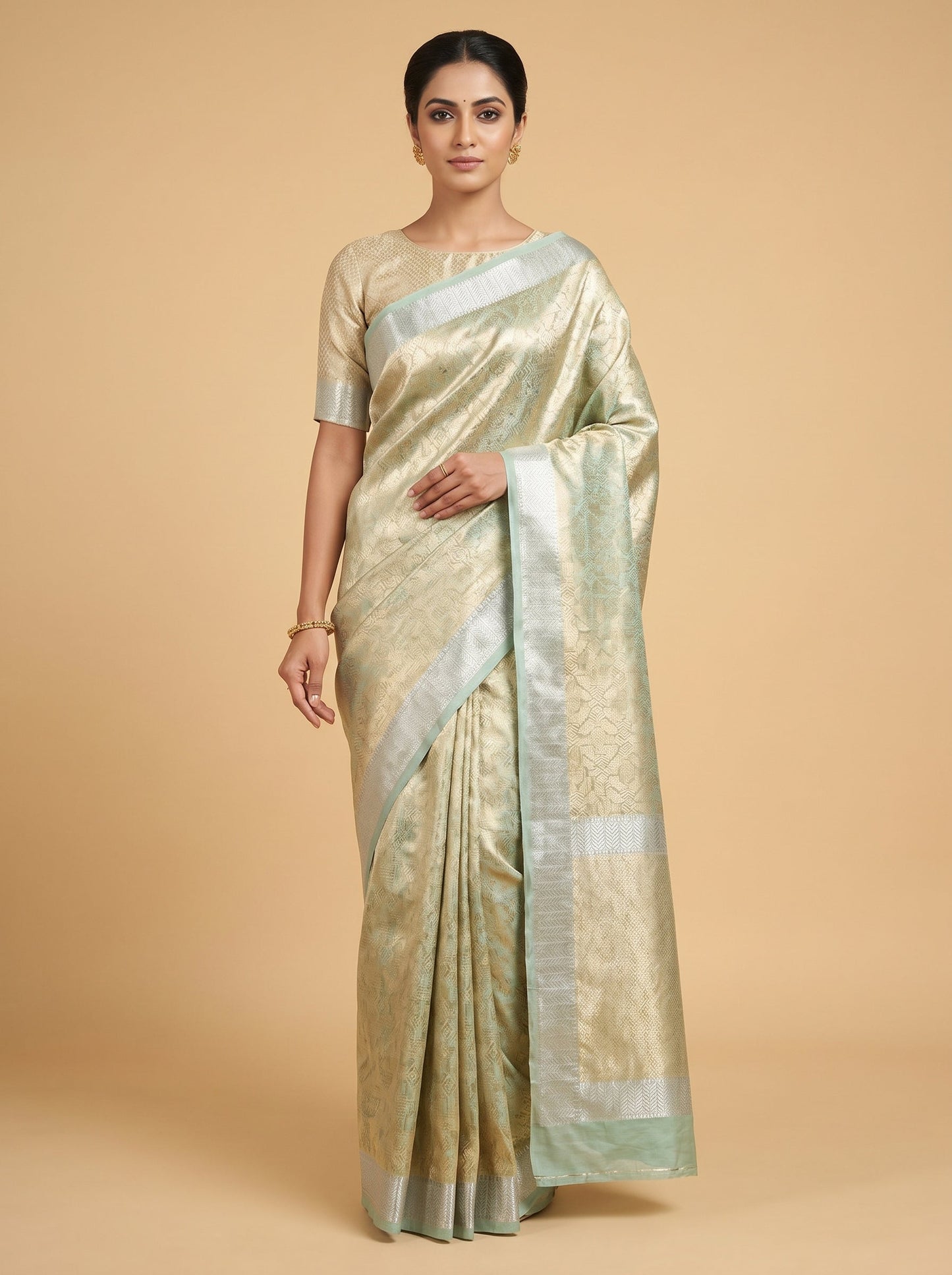 Beige Neutral Handloom Saree