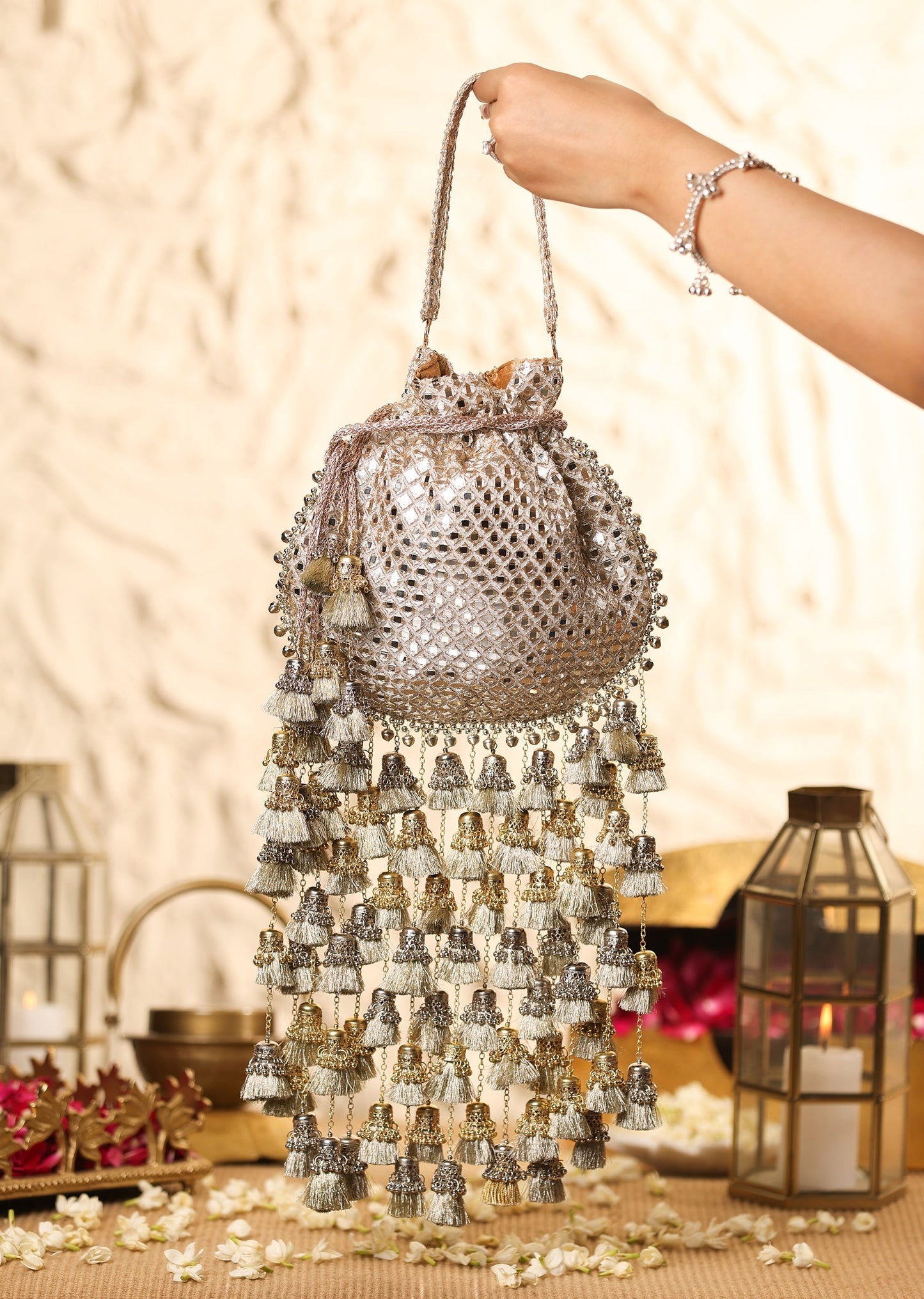 Gold Silk Potli Bag