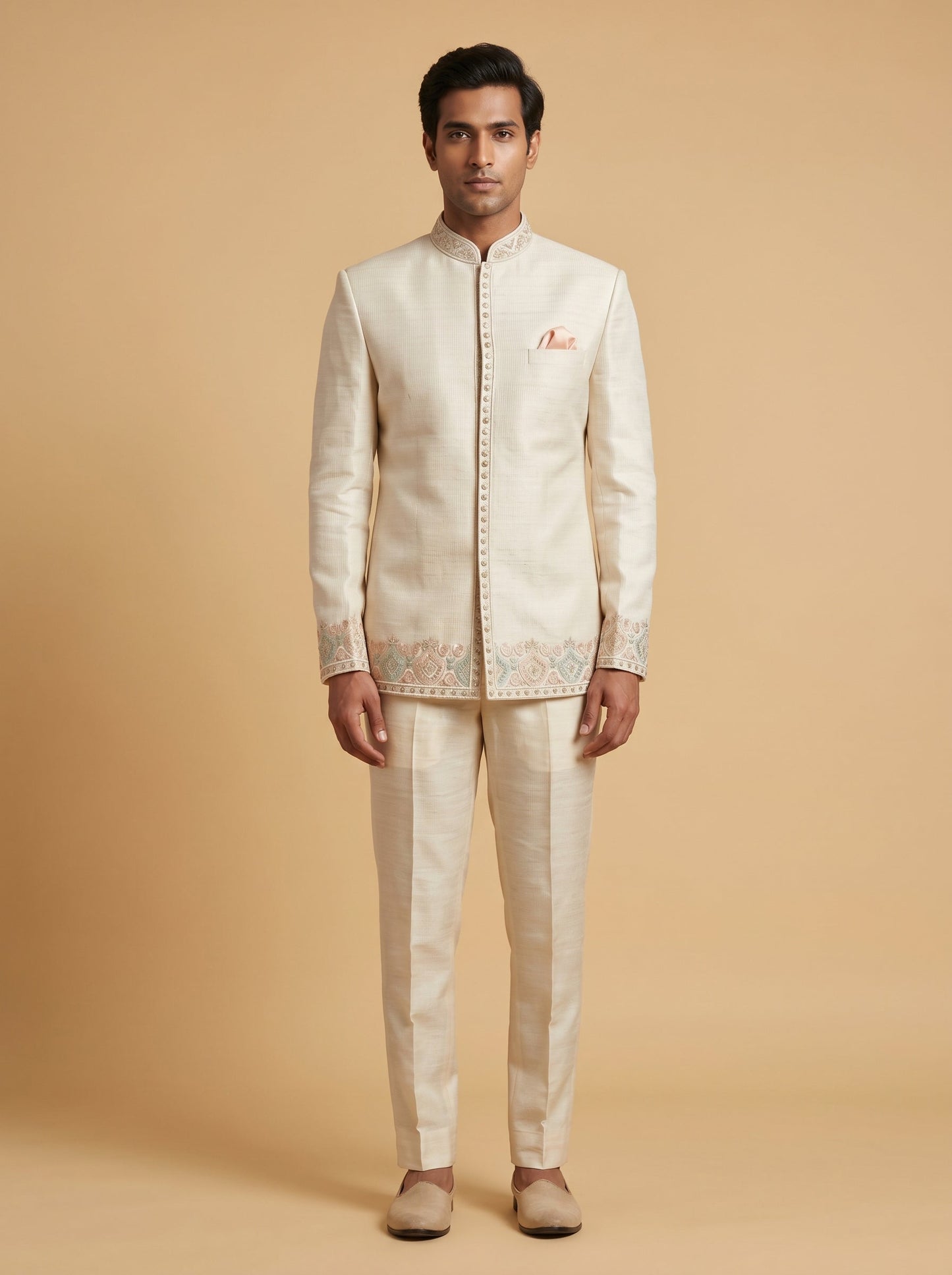 Gold Wedding Jodhpuri Suit