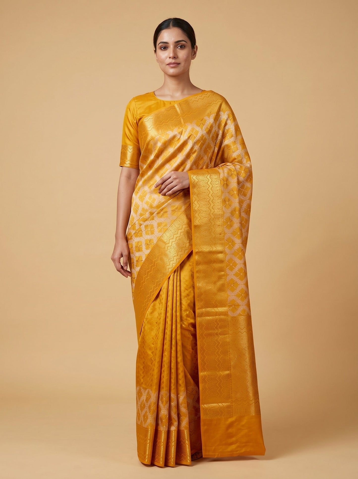 Golden Mustard Charm Saree