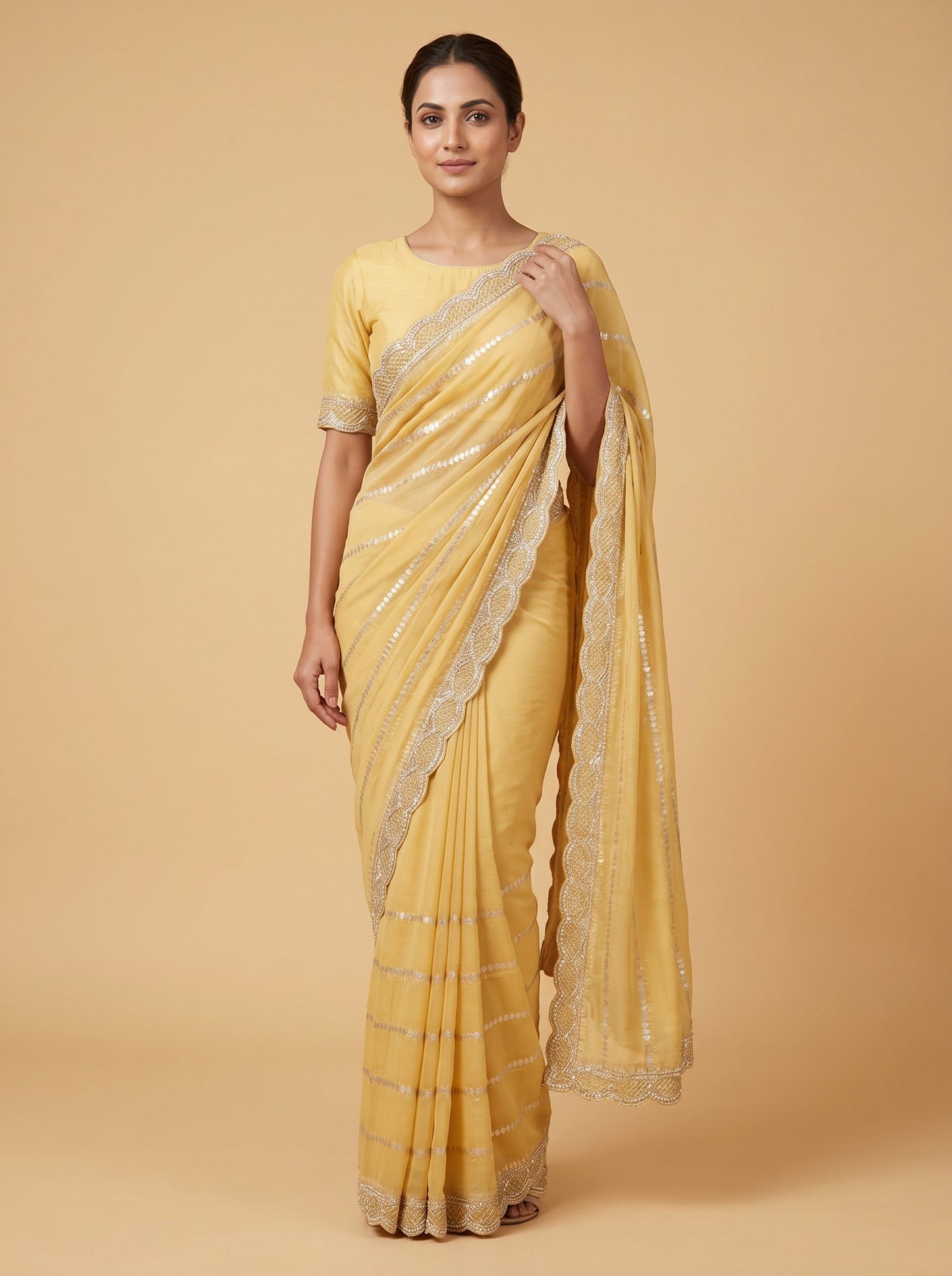 Golden Shine Glow Saree