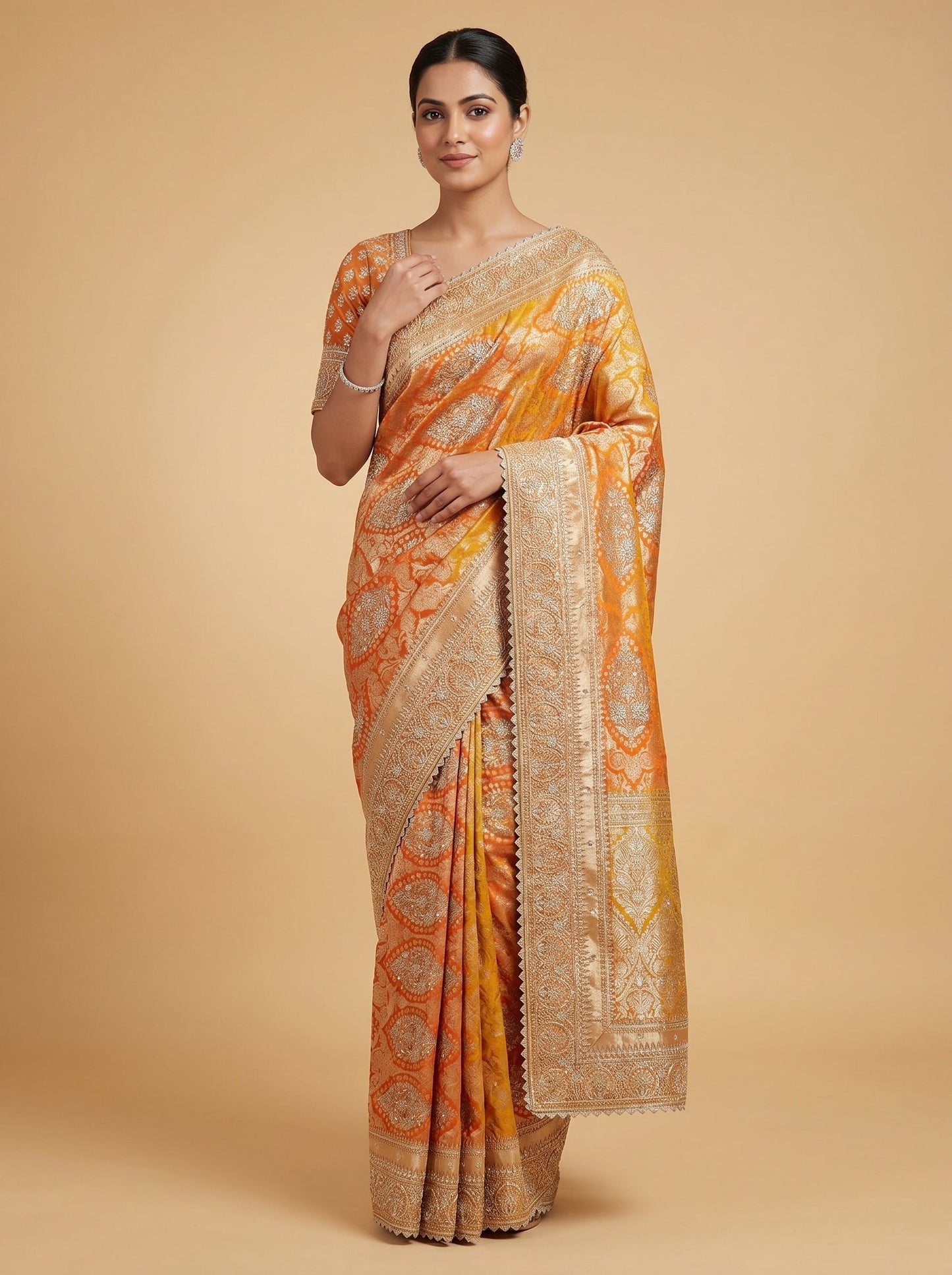 Golden Weave Gold Embroidered Saree