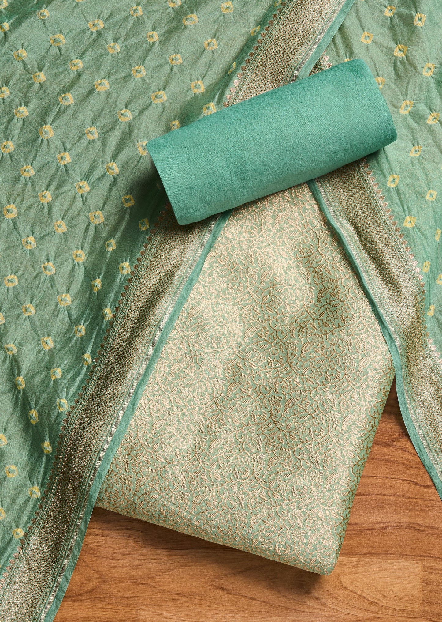 Green Banarasi Brocade Suit