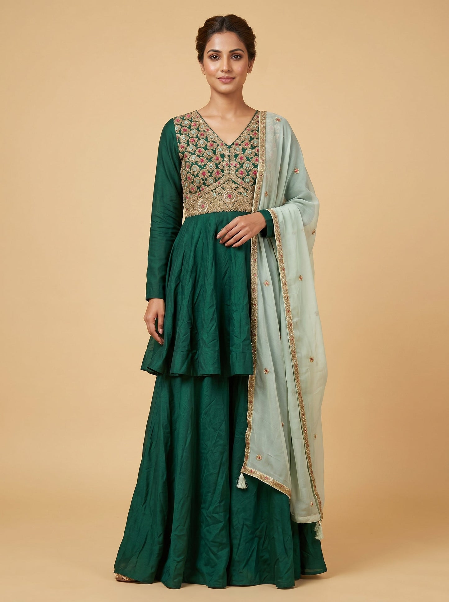 Green Field Palazzo Set
