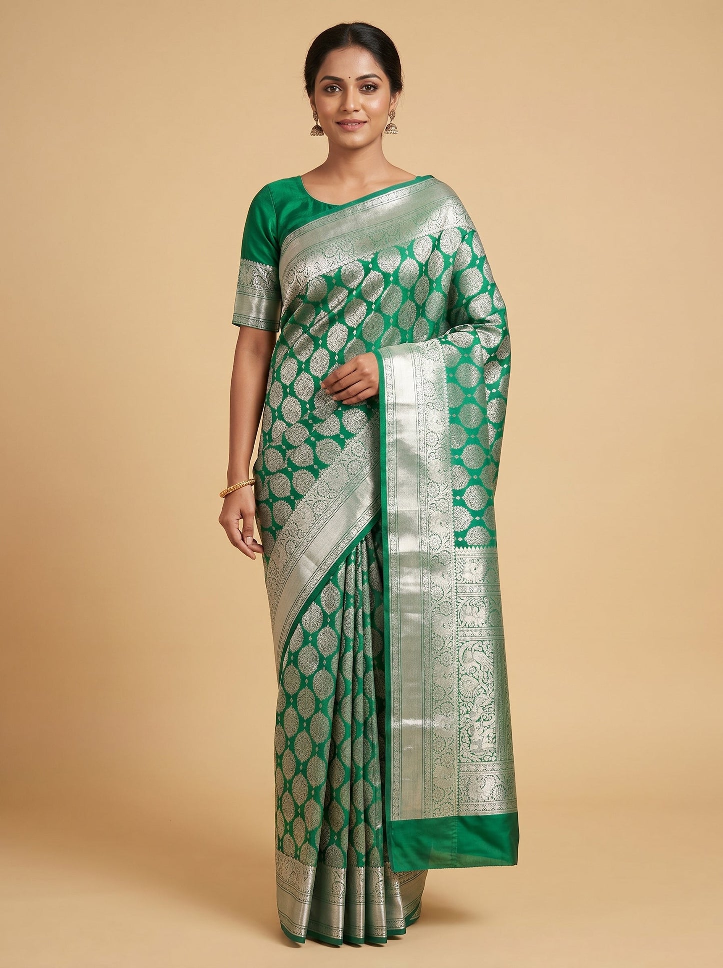 Green Heritage Weave Handloom Saree