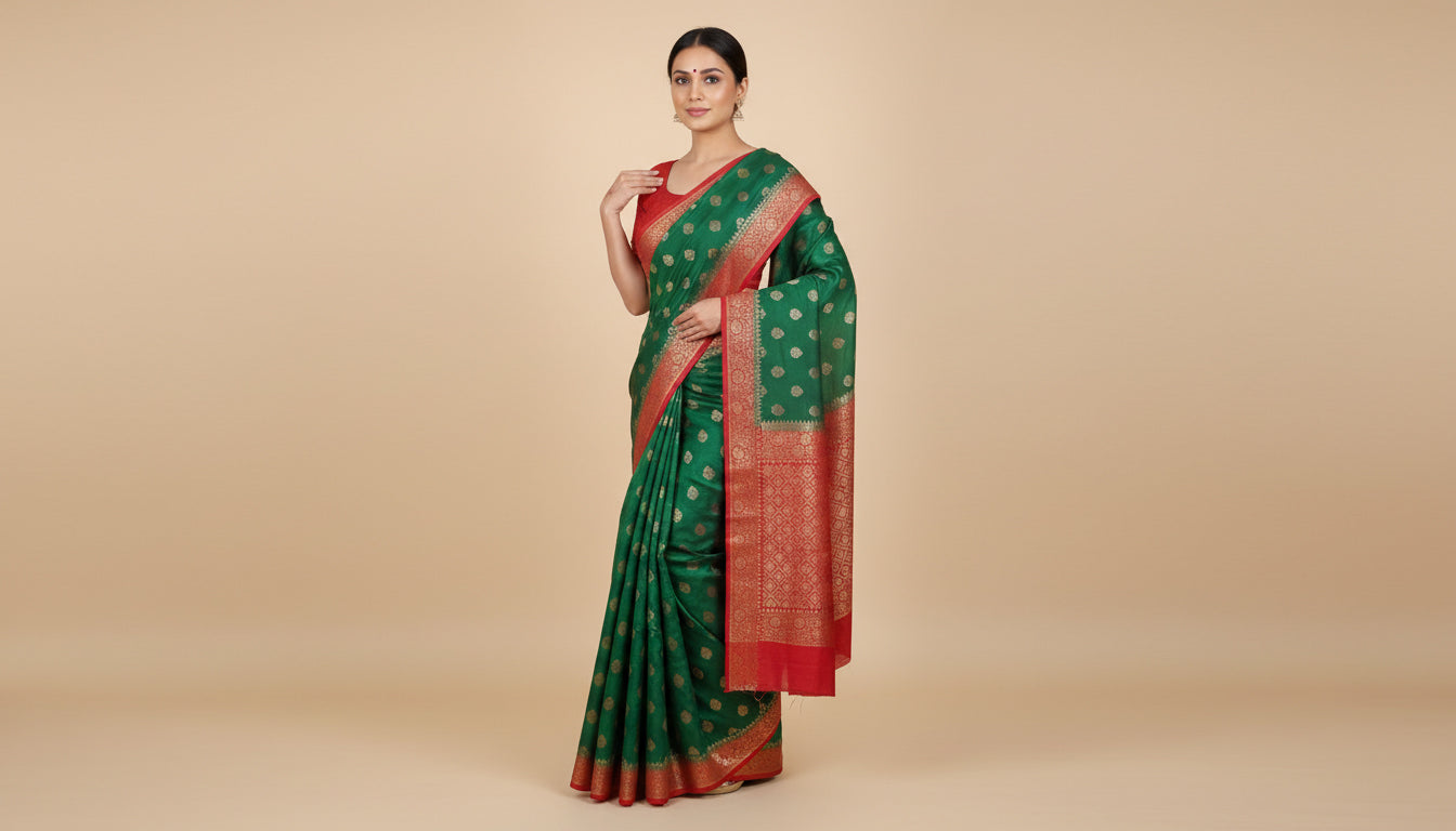 Green Earthy Handloom Saree