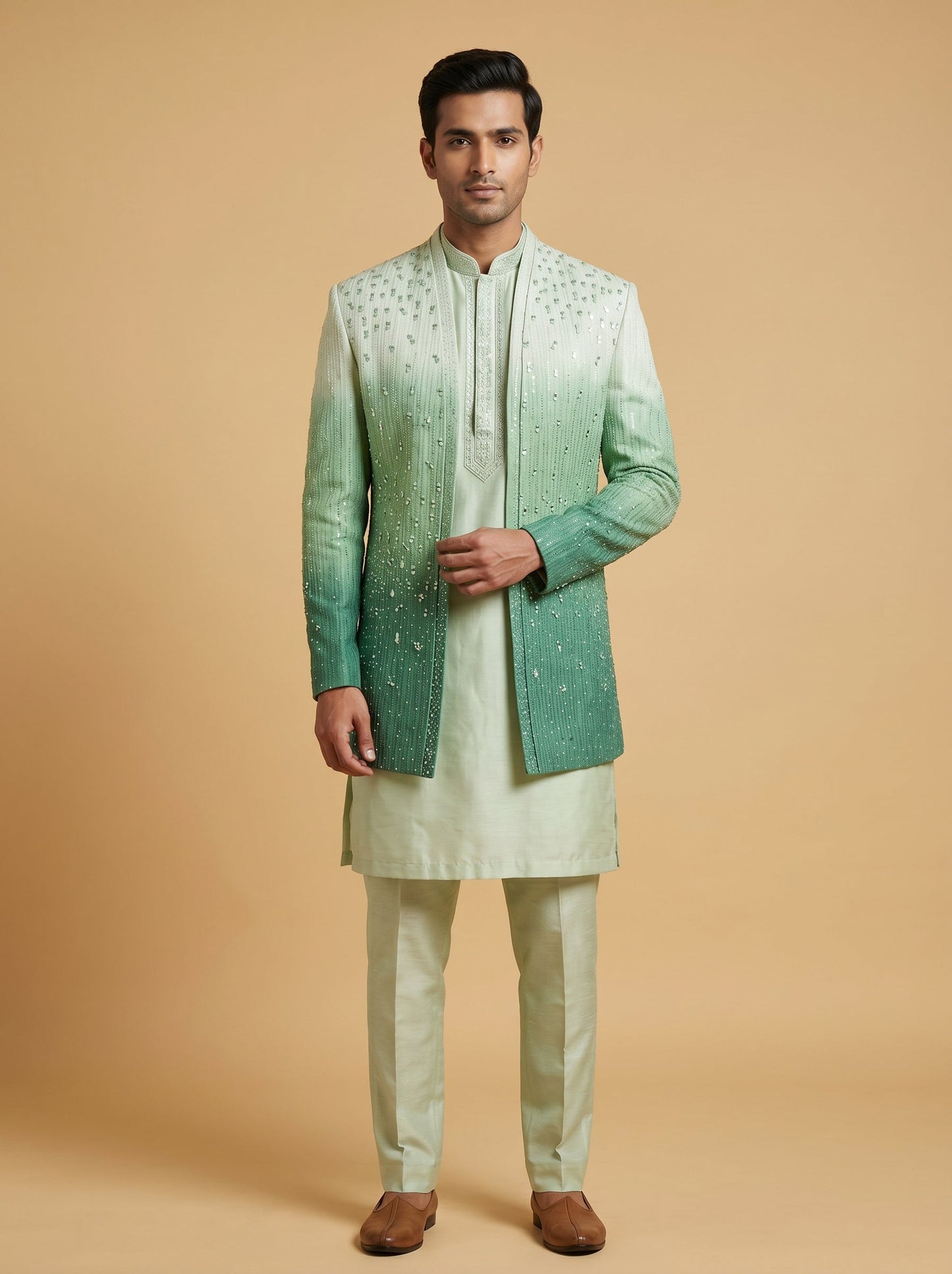 Green Stylish Indowestern