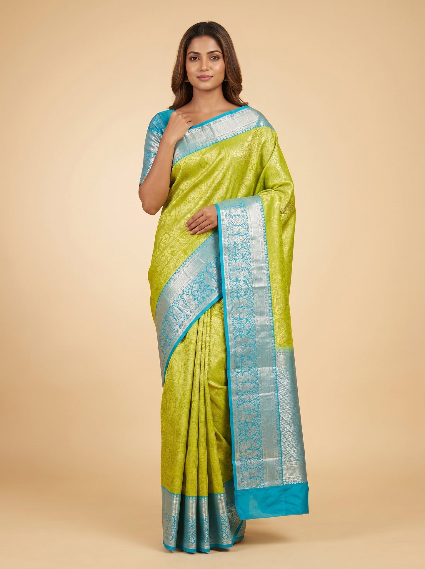 Green Vibrant Stitch Saree