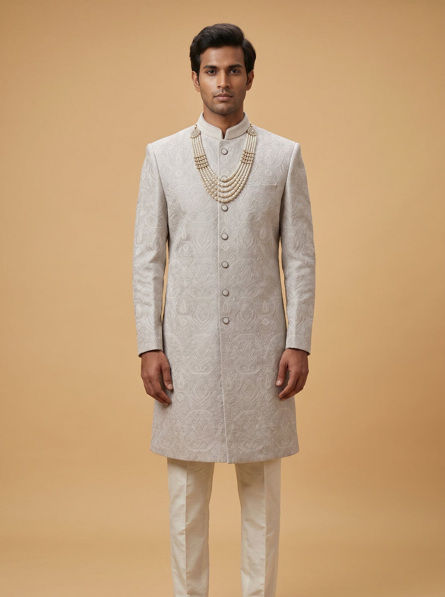 Grey Designer Sherwani