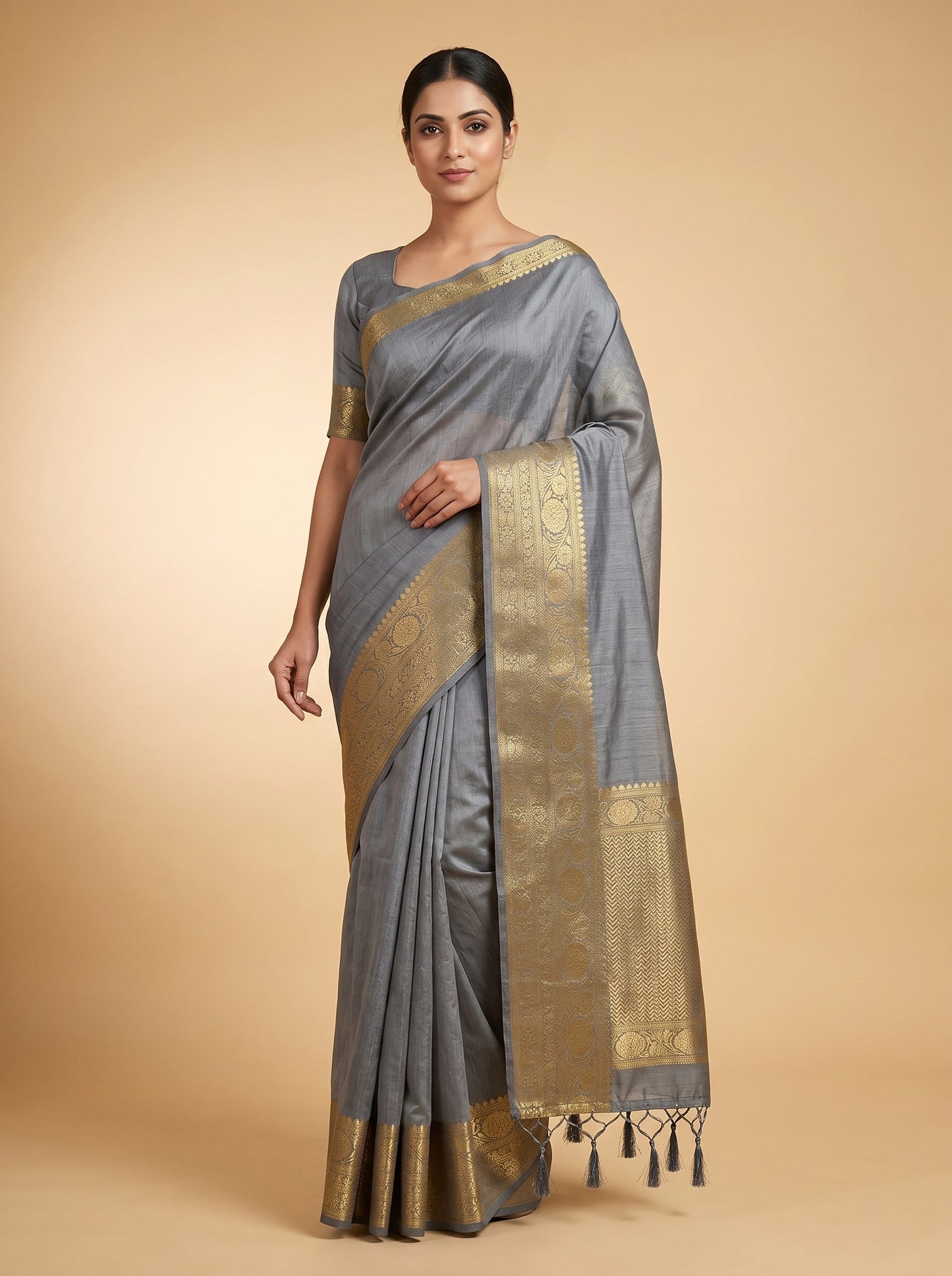 Grey Woven Saree