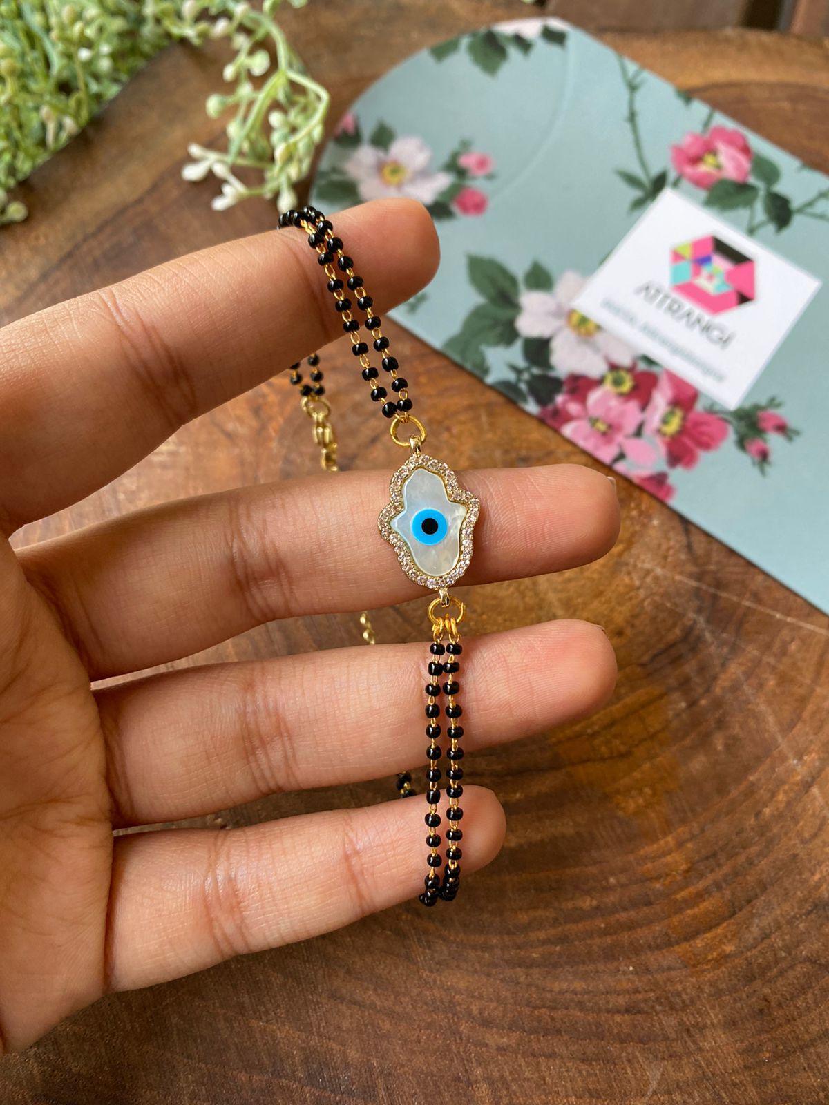 Hamsa Evil Eye Mangalsutra Bracelet / Nazaria