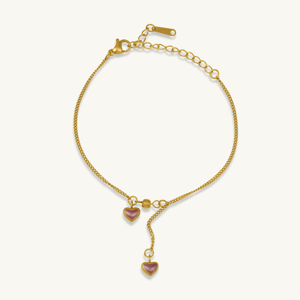 Dainty Glow Sleek Heart Anklet