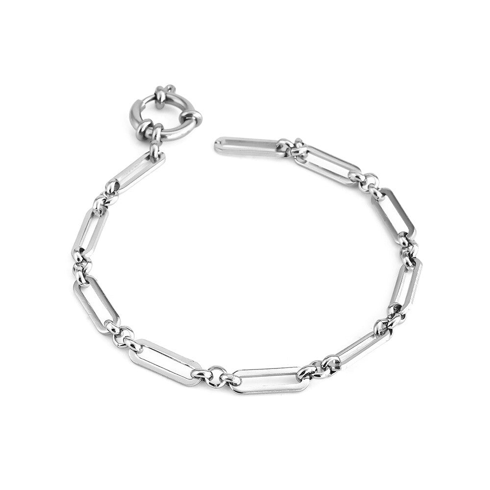 Rectangle Link Silver Bracelet