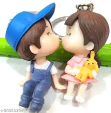 Cute Couple Kissing Keychain | Set of 2 Keychains |