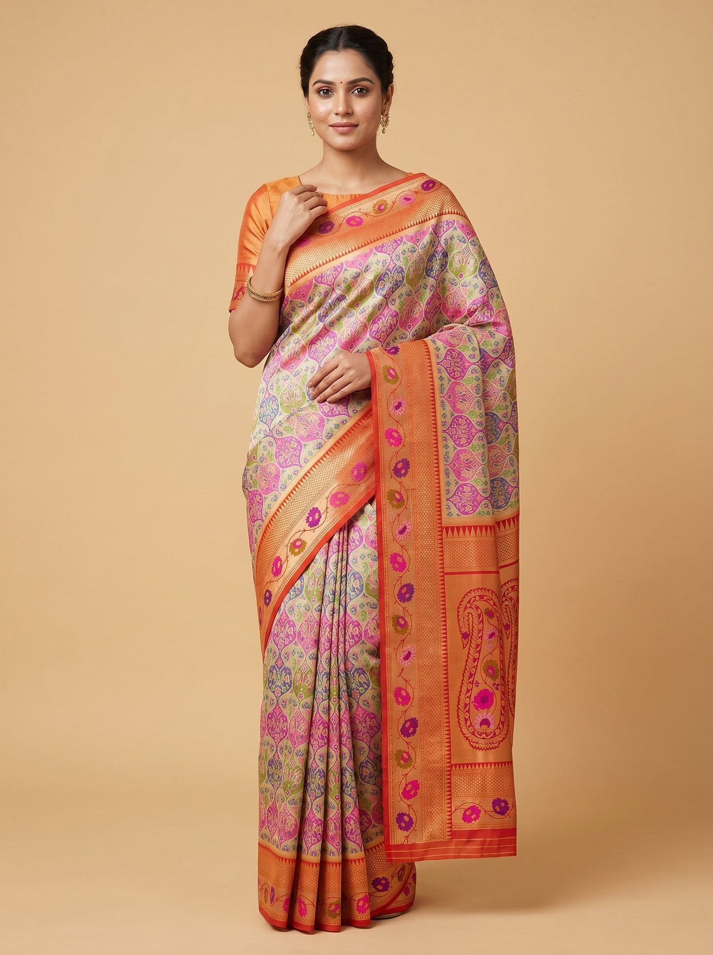 Ivory Cream Elegance Saree