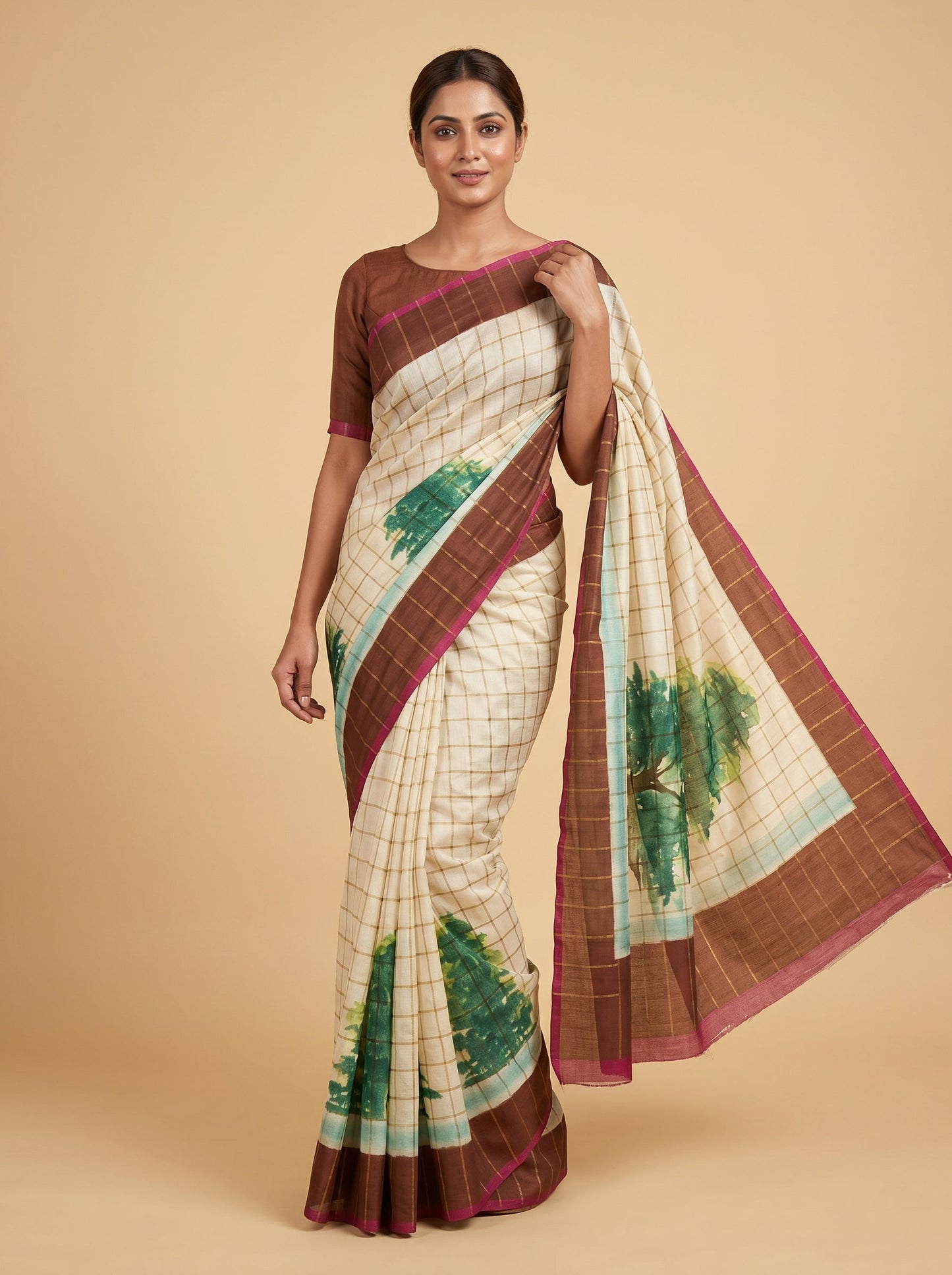 Ivory Pure Finish Handloom Saree