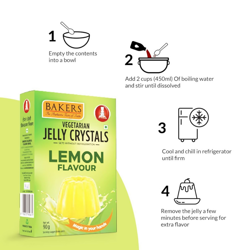 BAKERS Jelly Crystal - Lemon, Orange, Pineapple, Raspberry