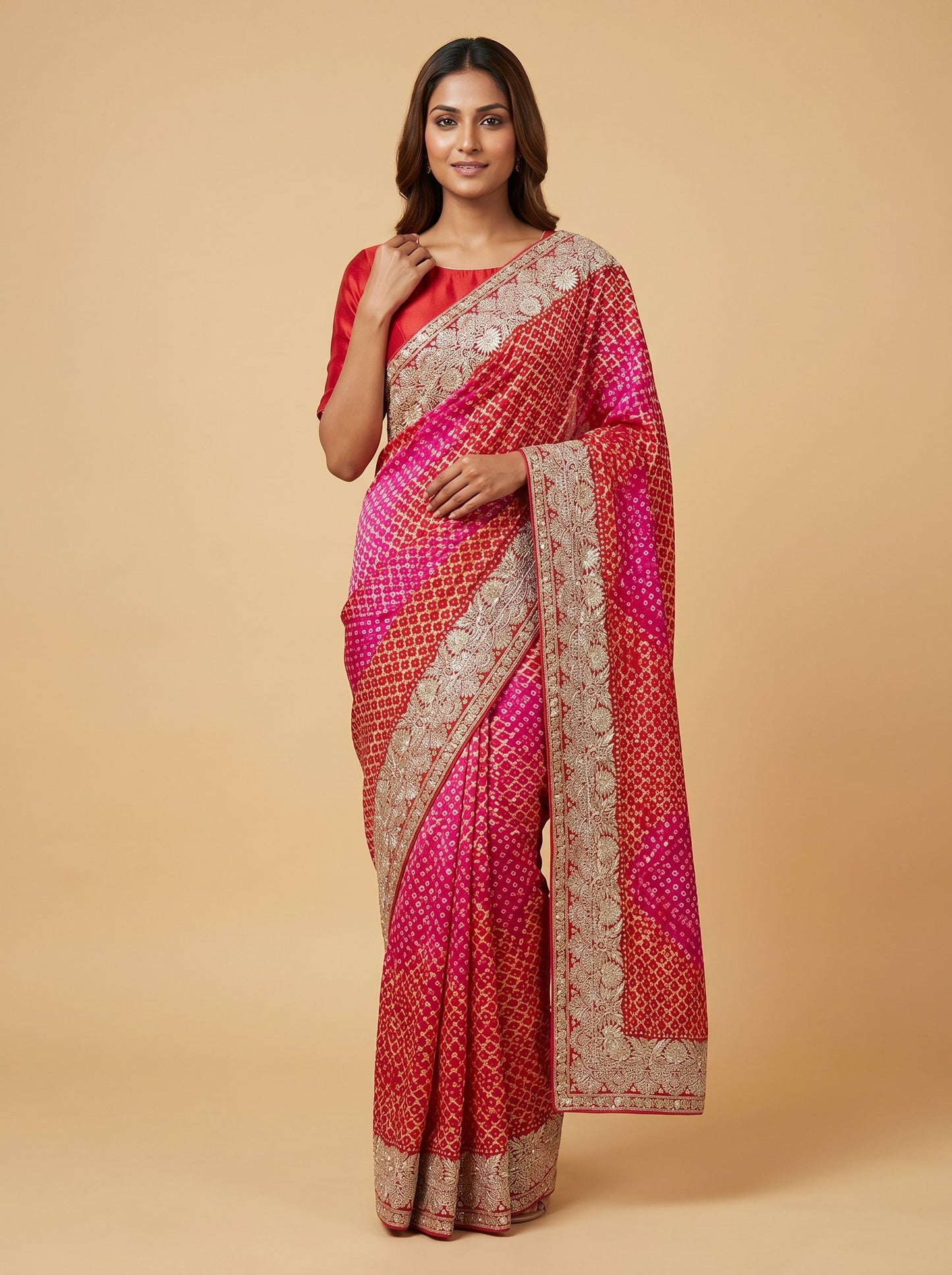 Jaal Weave Pink Handloom Saree