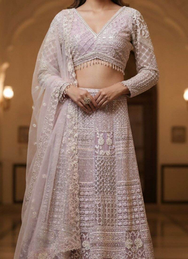 Lehenga Mart Light Pink Net Designer Bollywood Style Wedding Wear Lehenga Choli