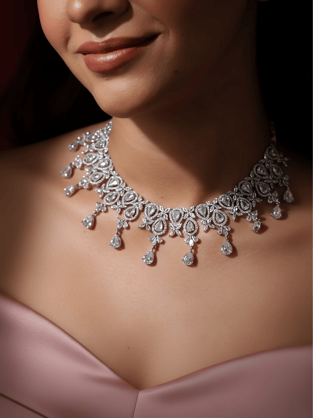 Crystal Bloom AD Necklace Set