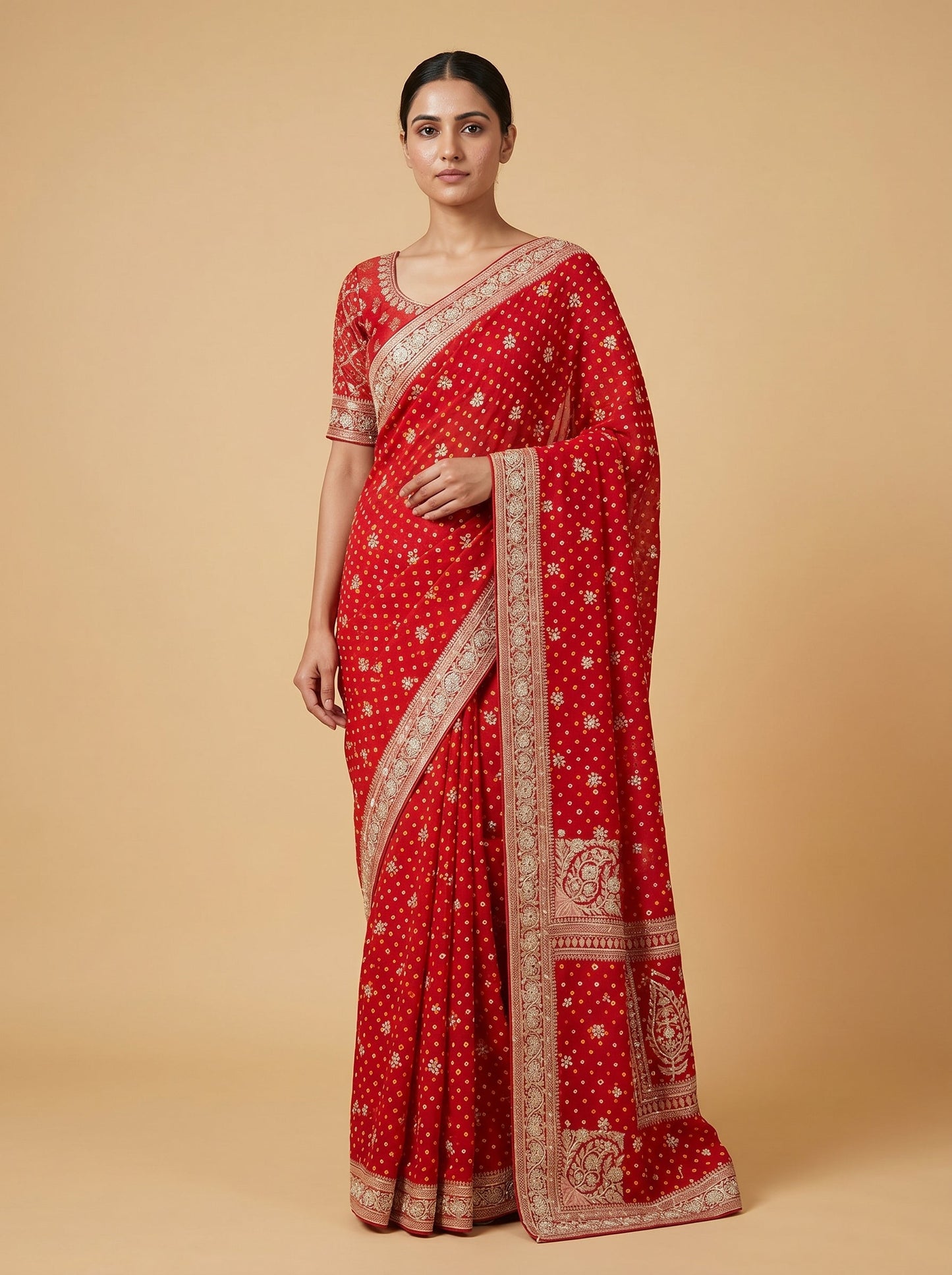 Keri Gold Embroidered Saree