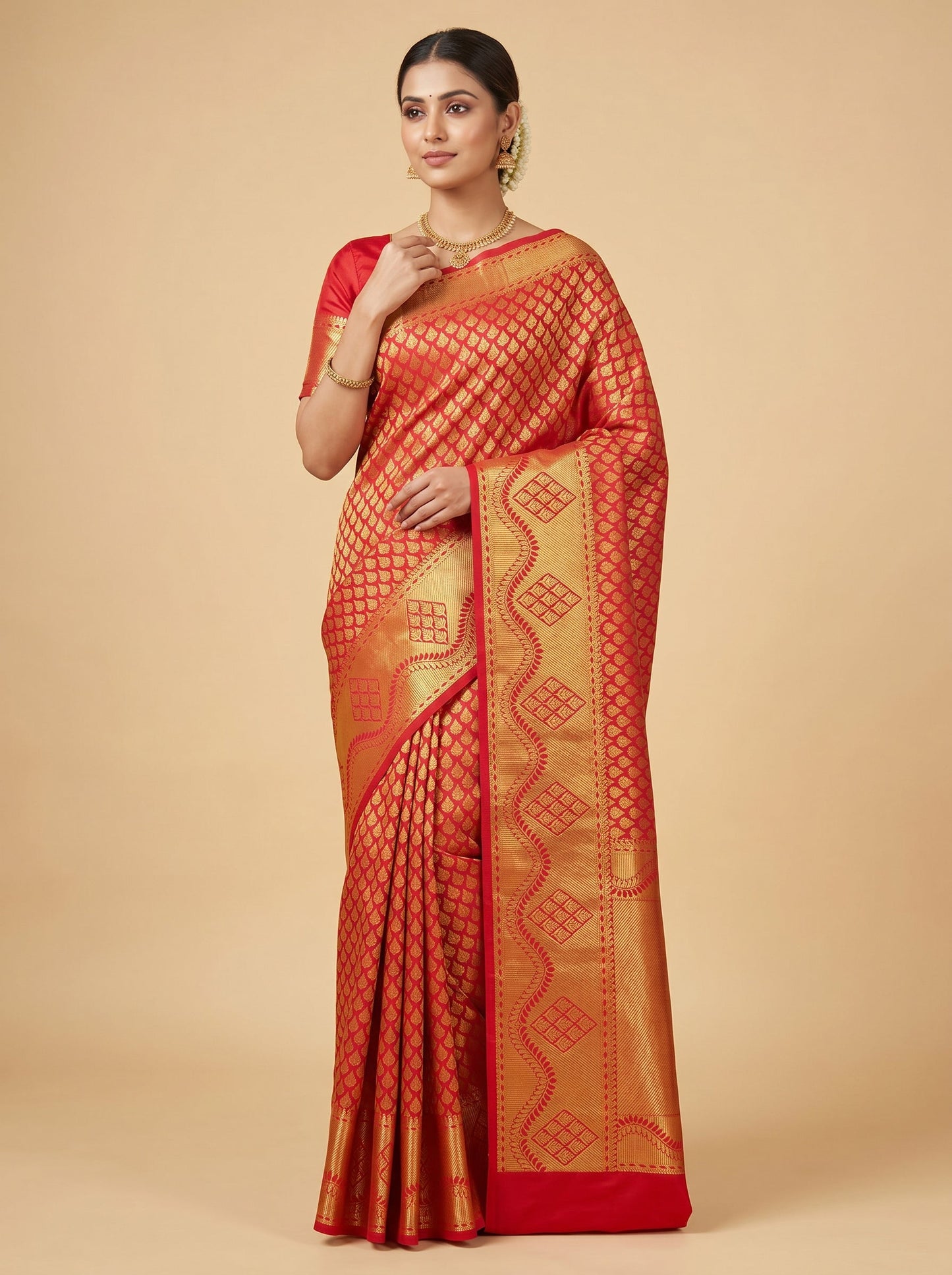 Keri Red Handloom Saree