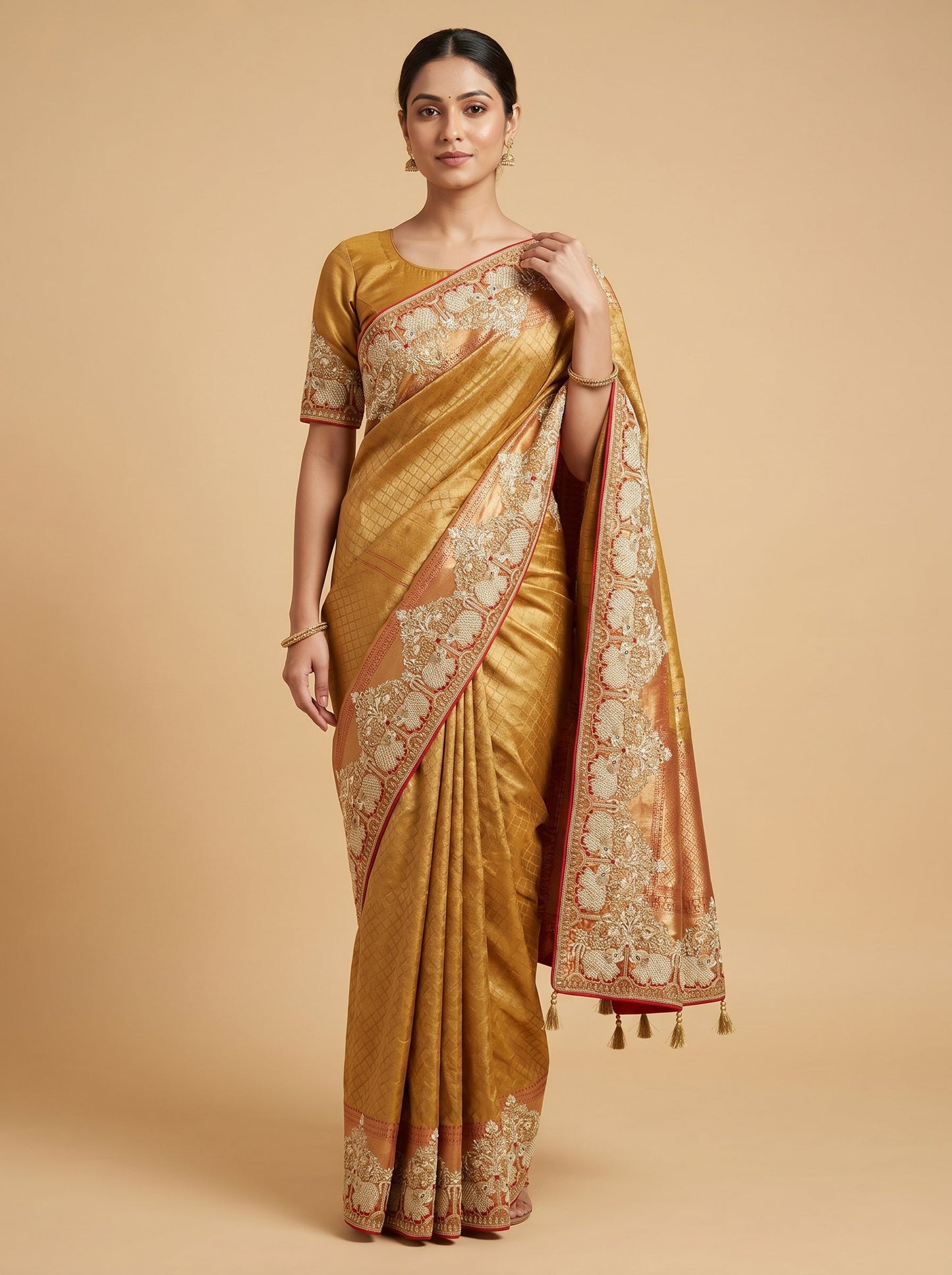 Lakhnawi Embroidered Saree