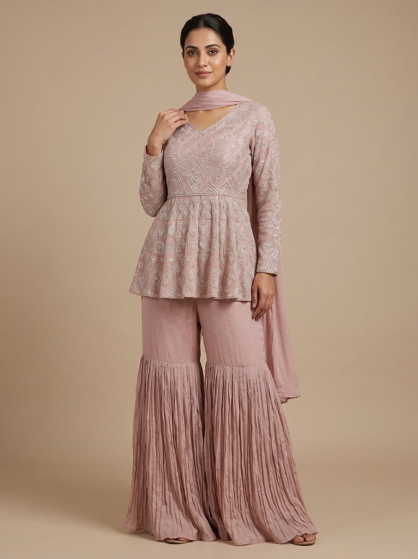 Lavender Bloom Sharara Set