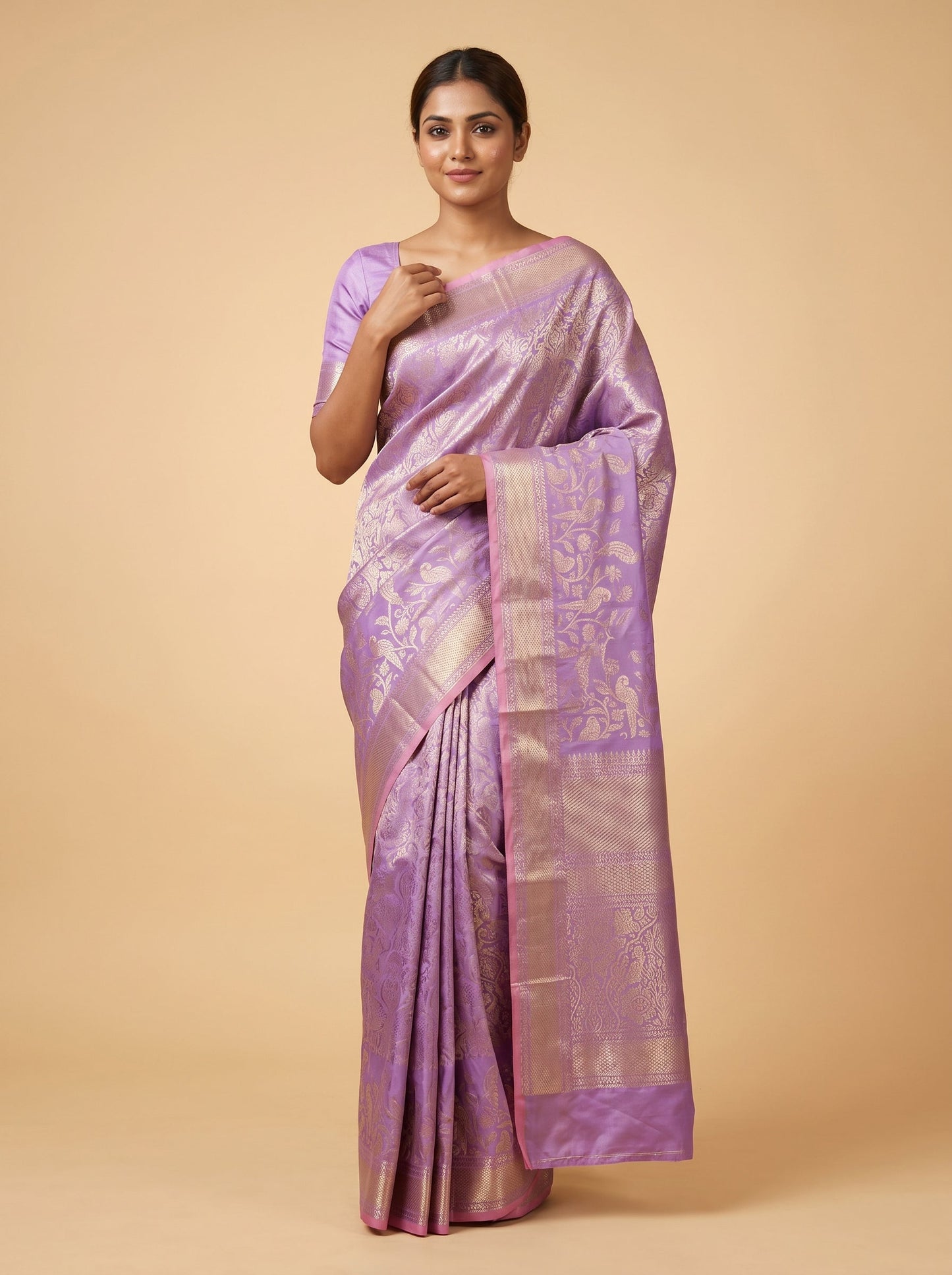 Lavender Handloom Saree