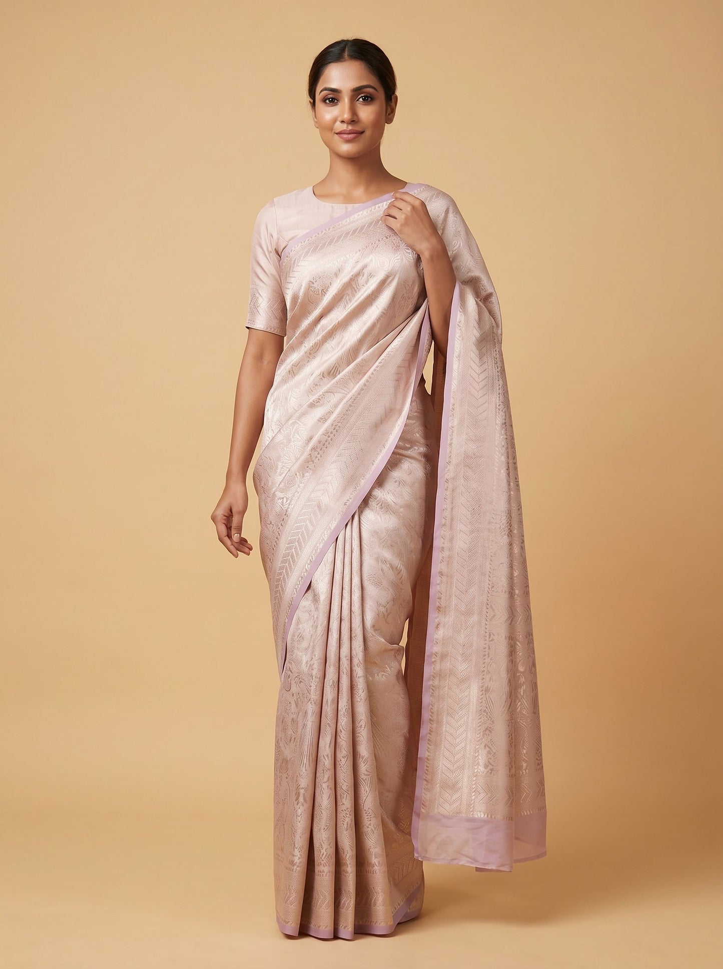 Lavender Soft Whisper Handloom Saree