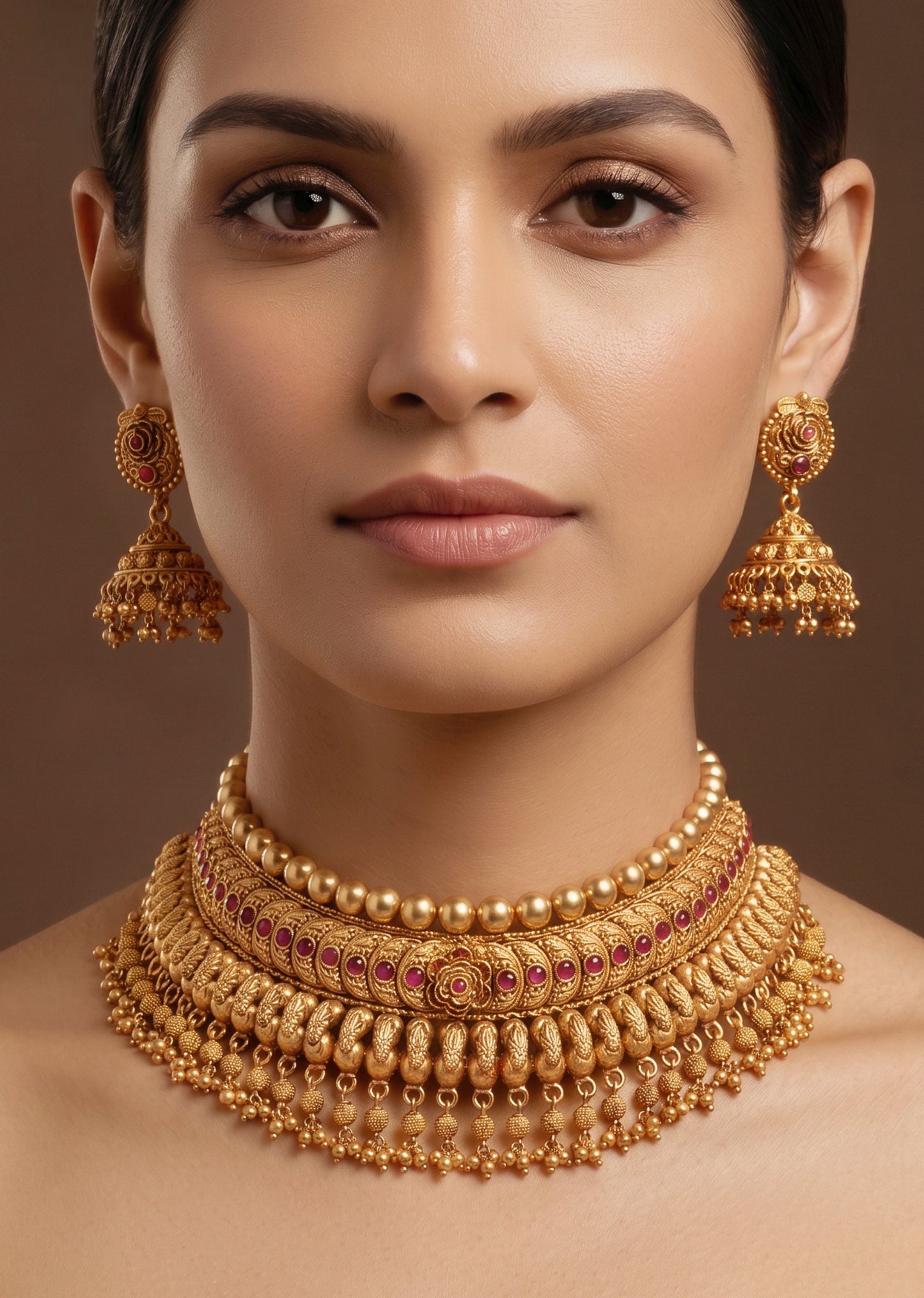Layered Pearl Kundan Choker Set