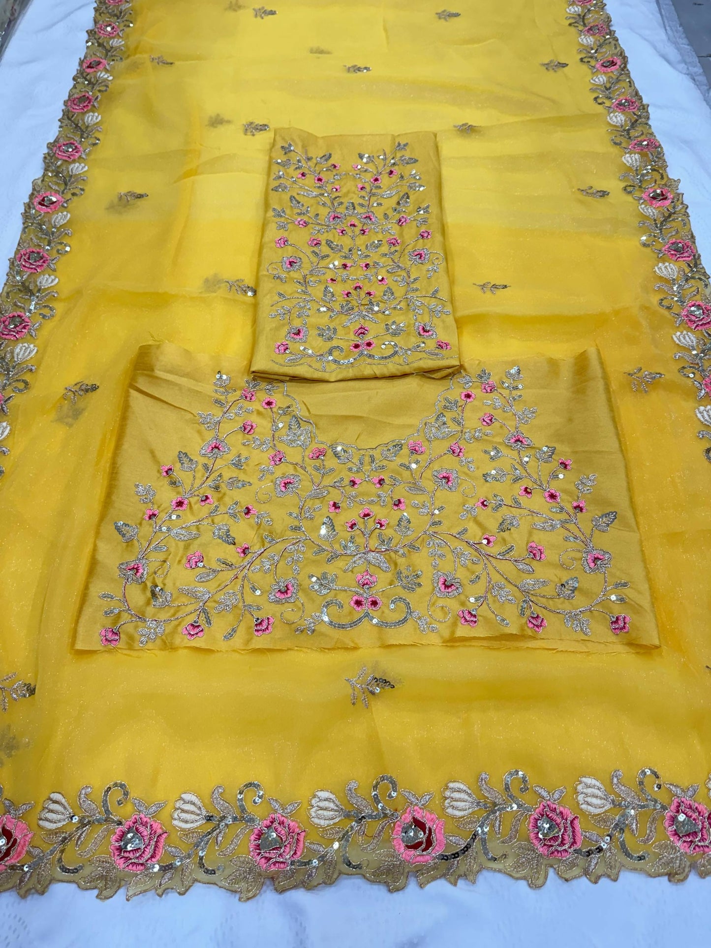 Teeya Creation New Womens Latest Party Wear Soft Chiffon Silk Saree-Yellow