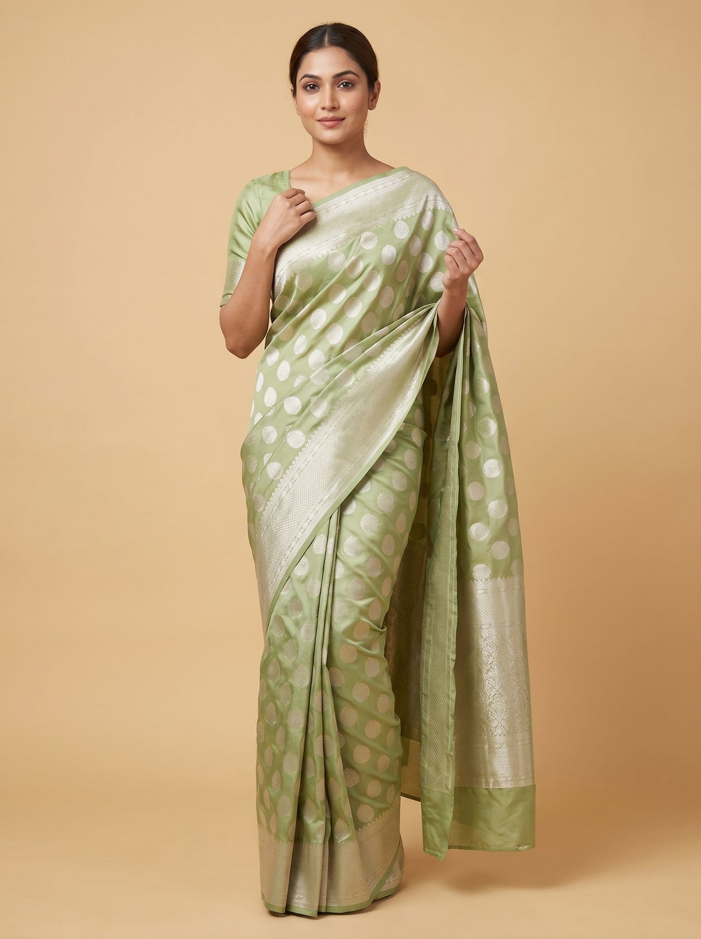 Light Green Zephyr Handloom Saree