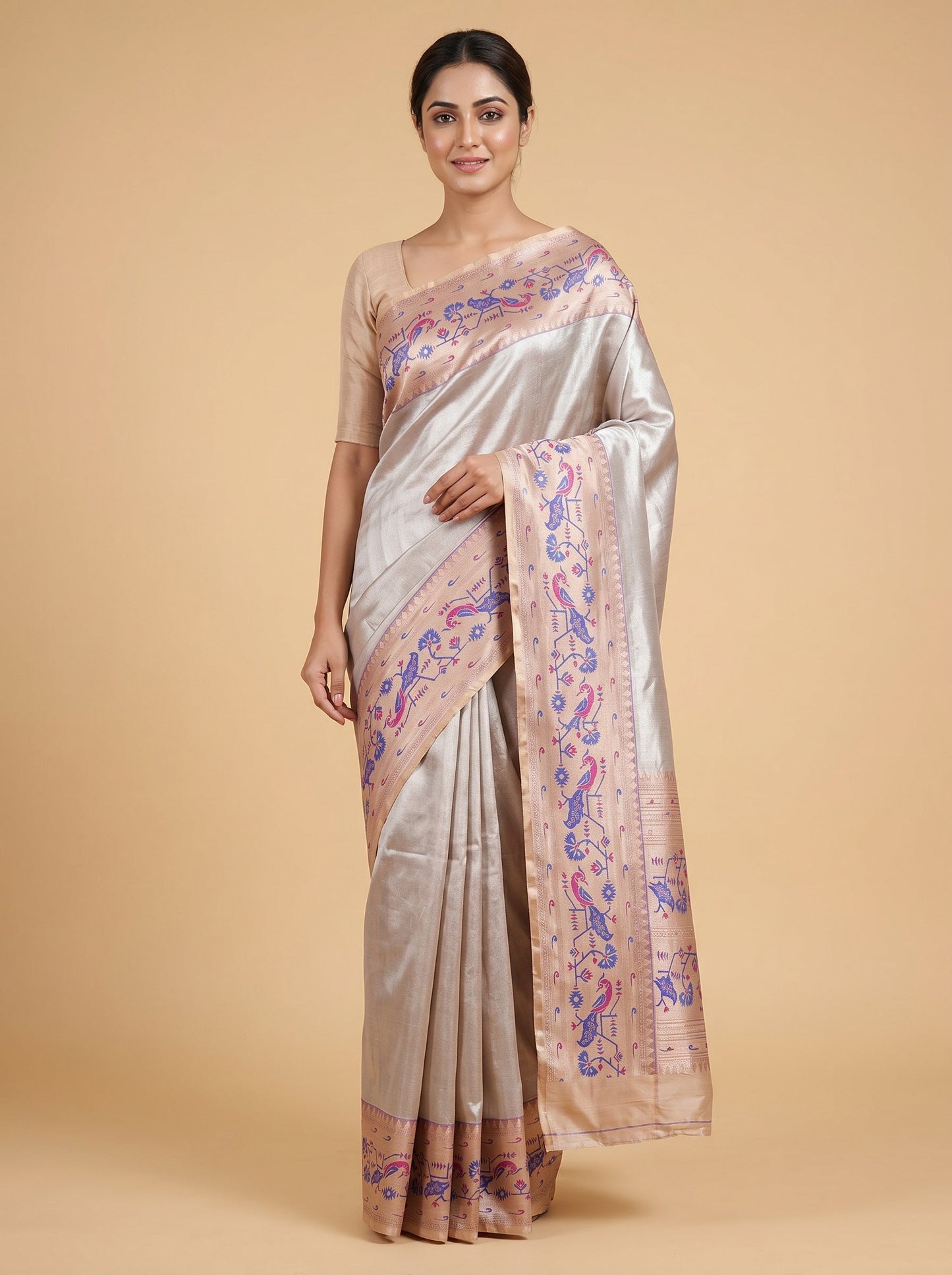 Light Grey Urban Calm Handloom Saree