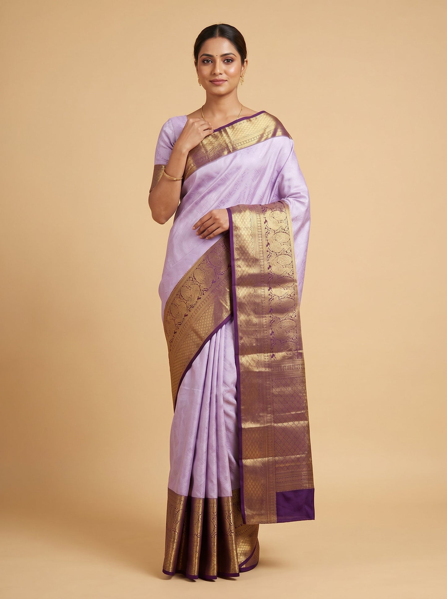Light Lavender Haze Handloom Saree