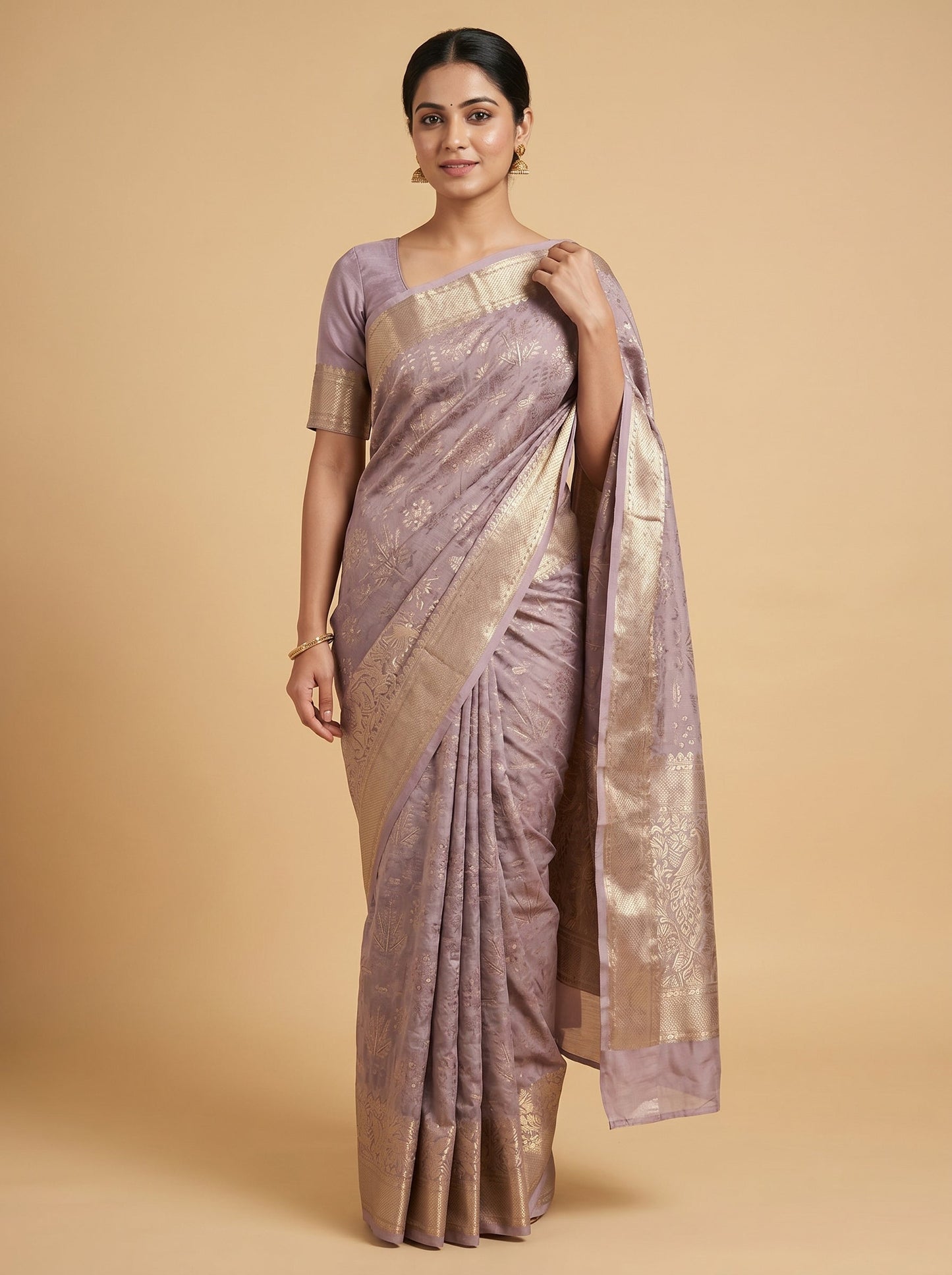Light Lavender Soft Flow Handloom Saree