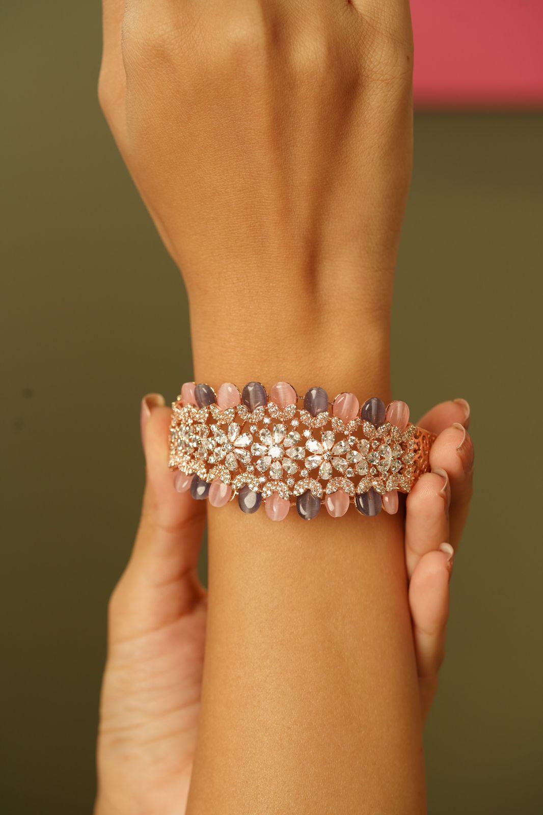 Lilo Beaded Diamond Pastel Kada | Lala Land Collection