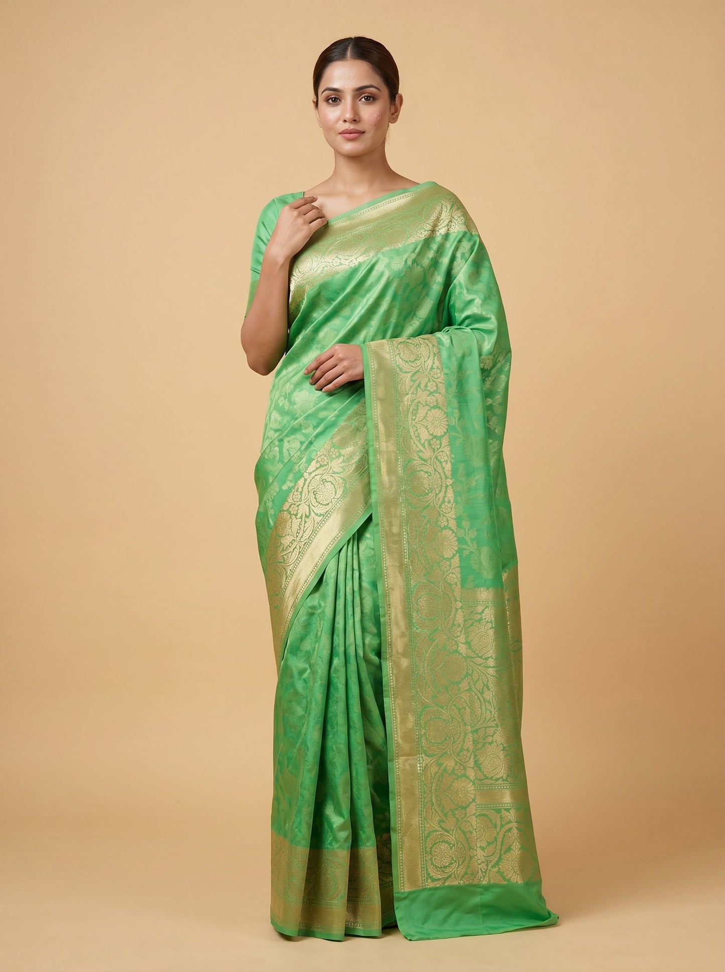 Lime Handloom Saree
