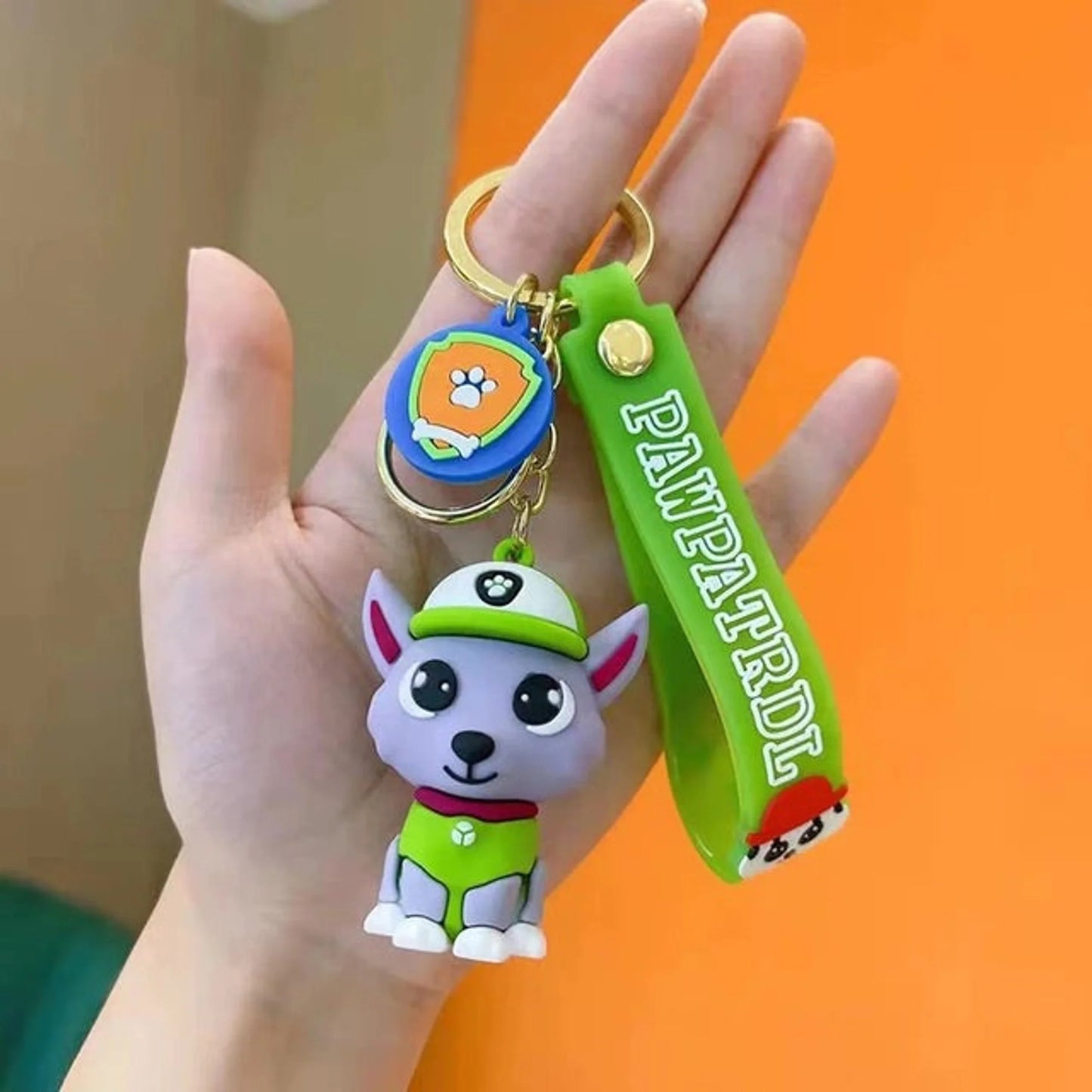 Paw Patrol Rocky Lanyard Keychain | Grey-Green | Silicone Keychain | High Quality |