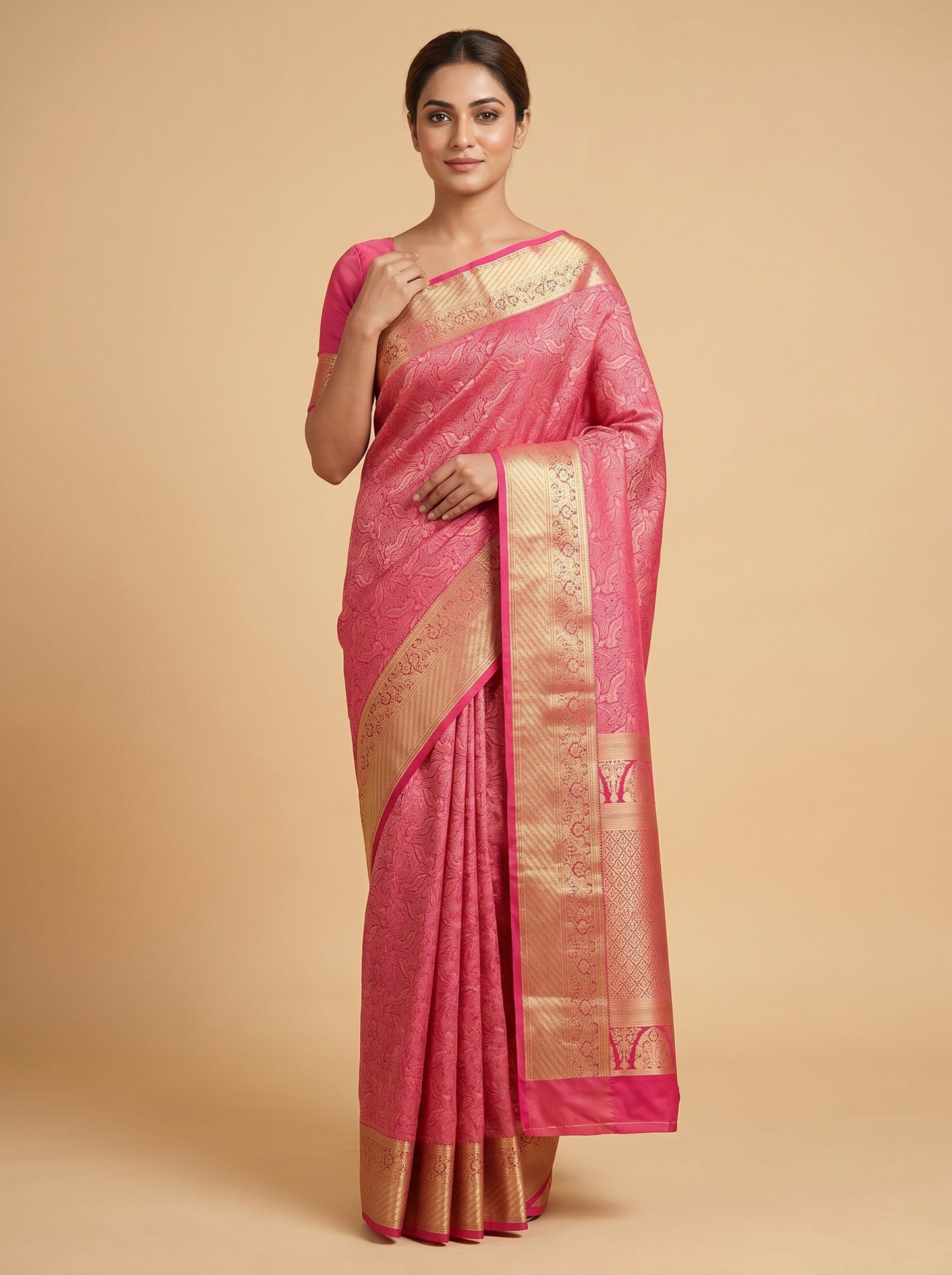 Magenta Fuchsia Glow Handloom Saree