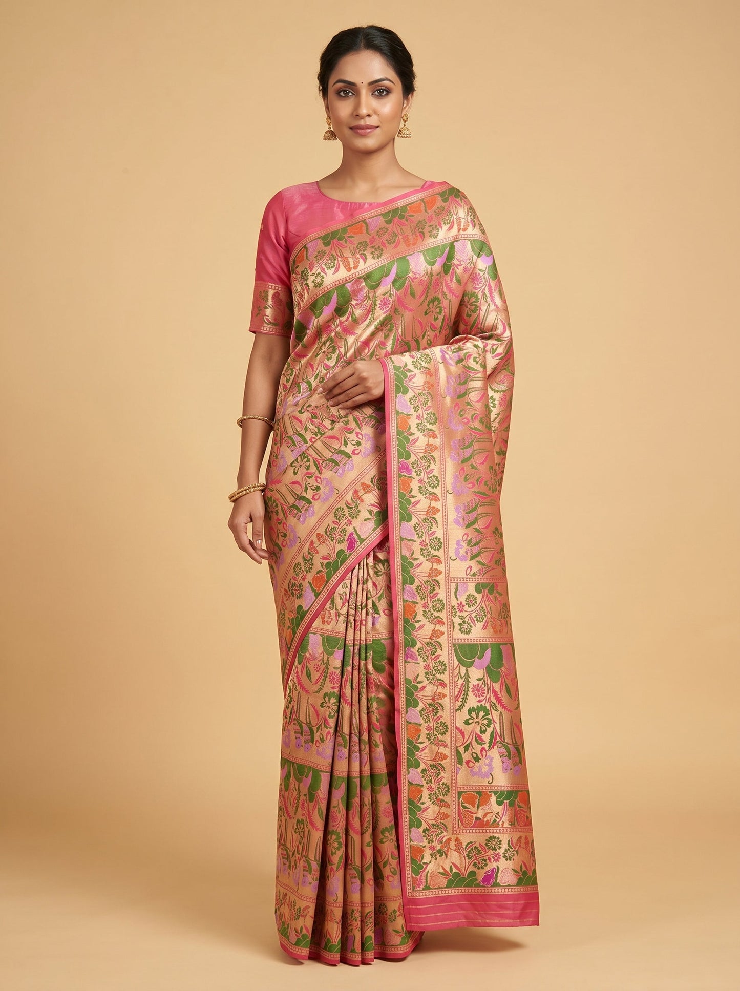 Magenta Vibrant Bandhani Saree