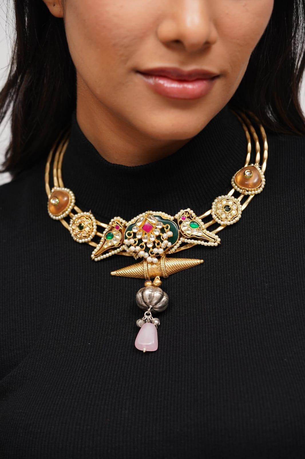 Malika Adjustable Banjaran Statement Stiff Necklace