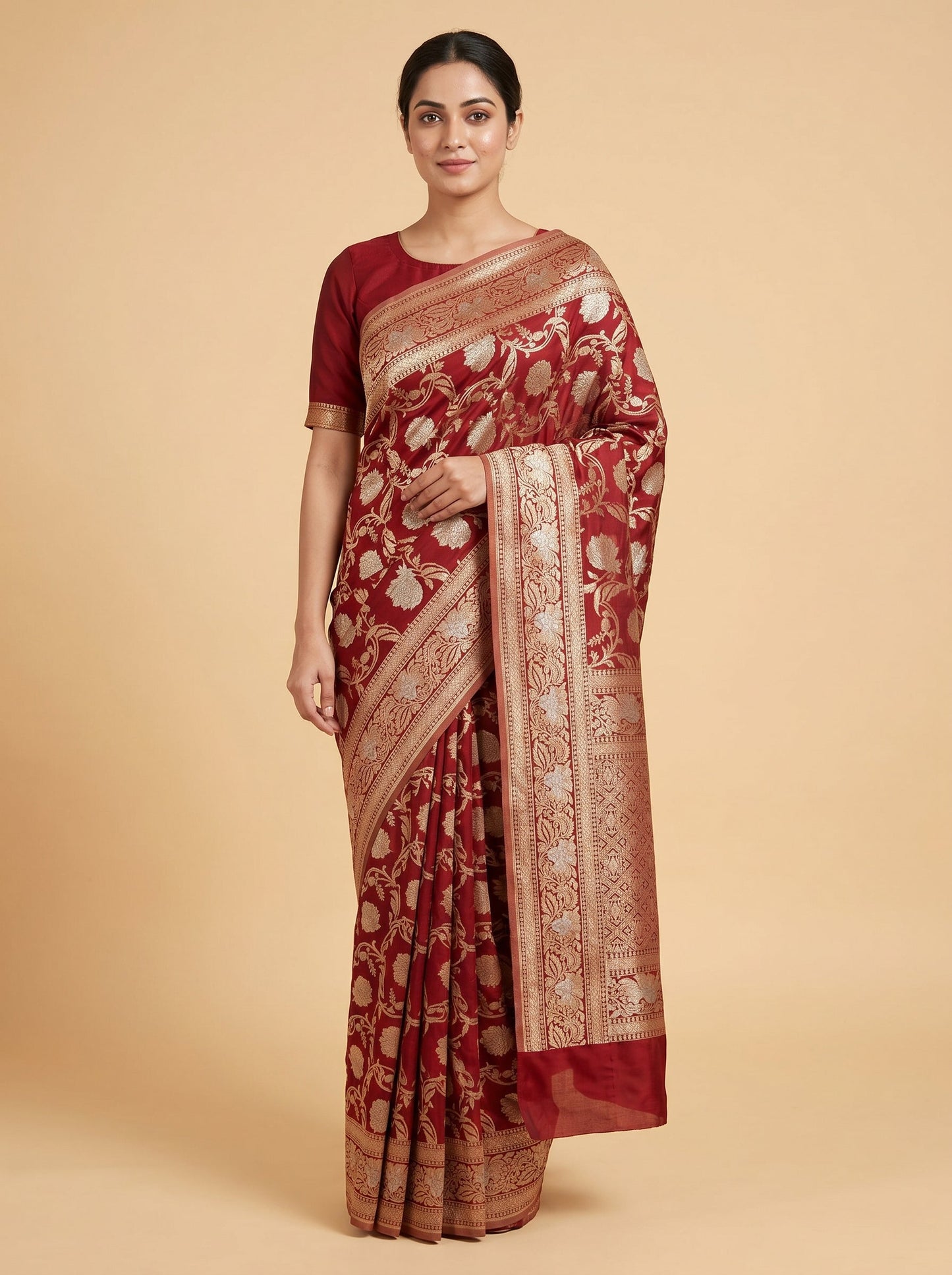 Maroon Intense Depth Handloom Saree