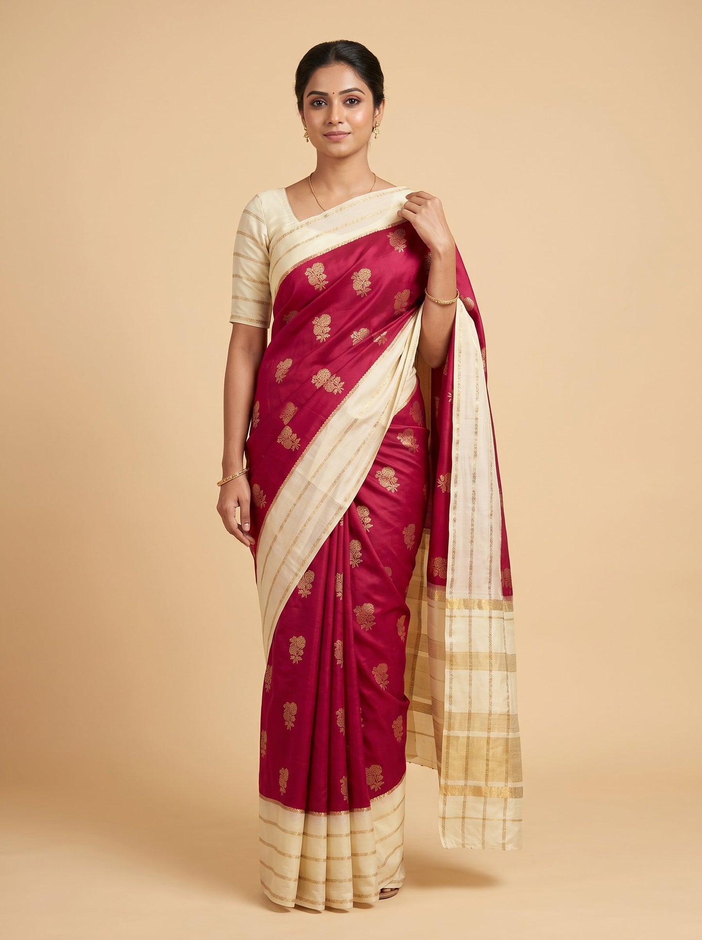 Maroon Luxuriant Weave Handloom Saree