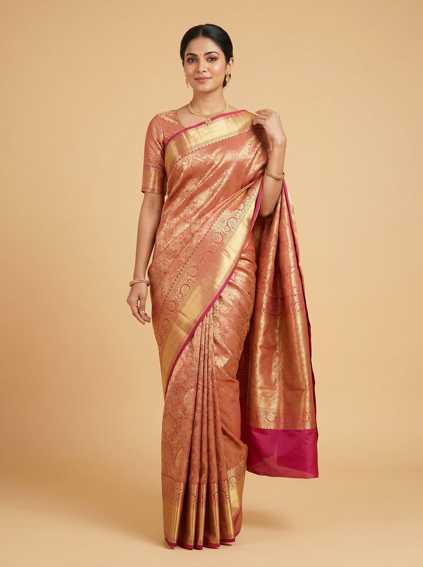 Maroon Vivid Pattern Handloom Saree